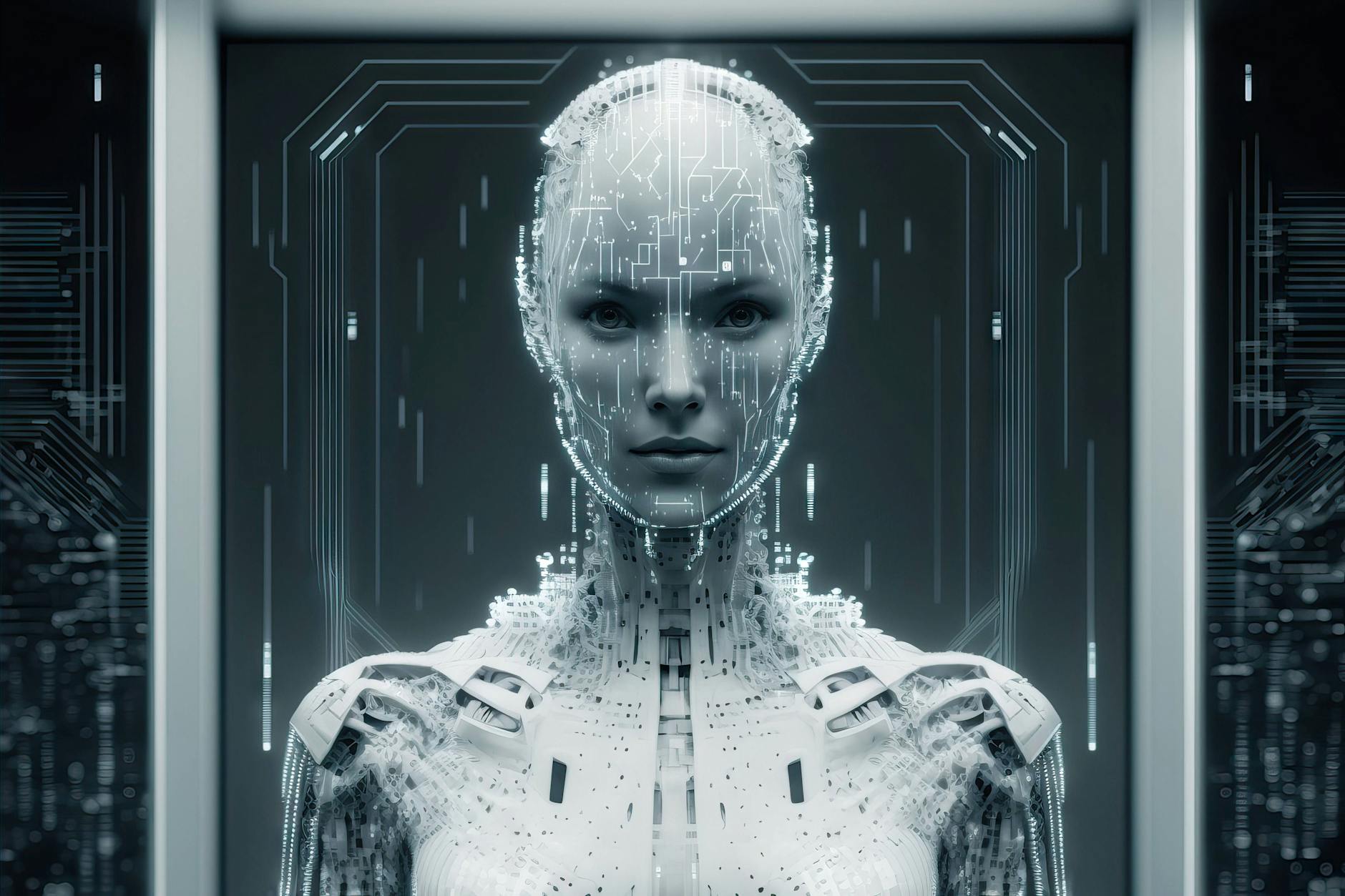 Illustration eines humanoiden Roboters.