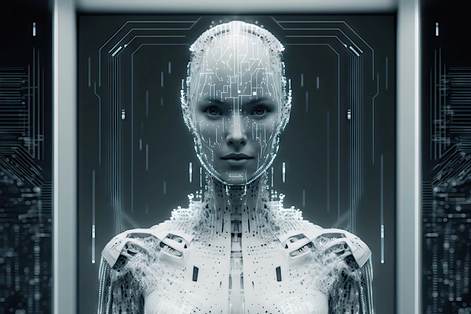 Illustration eines humanoiden Roboters.