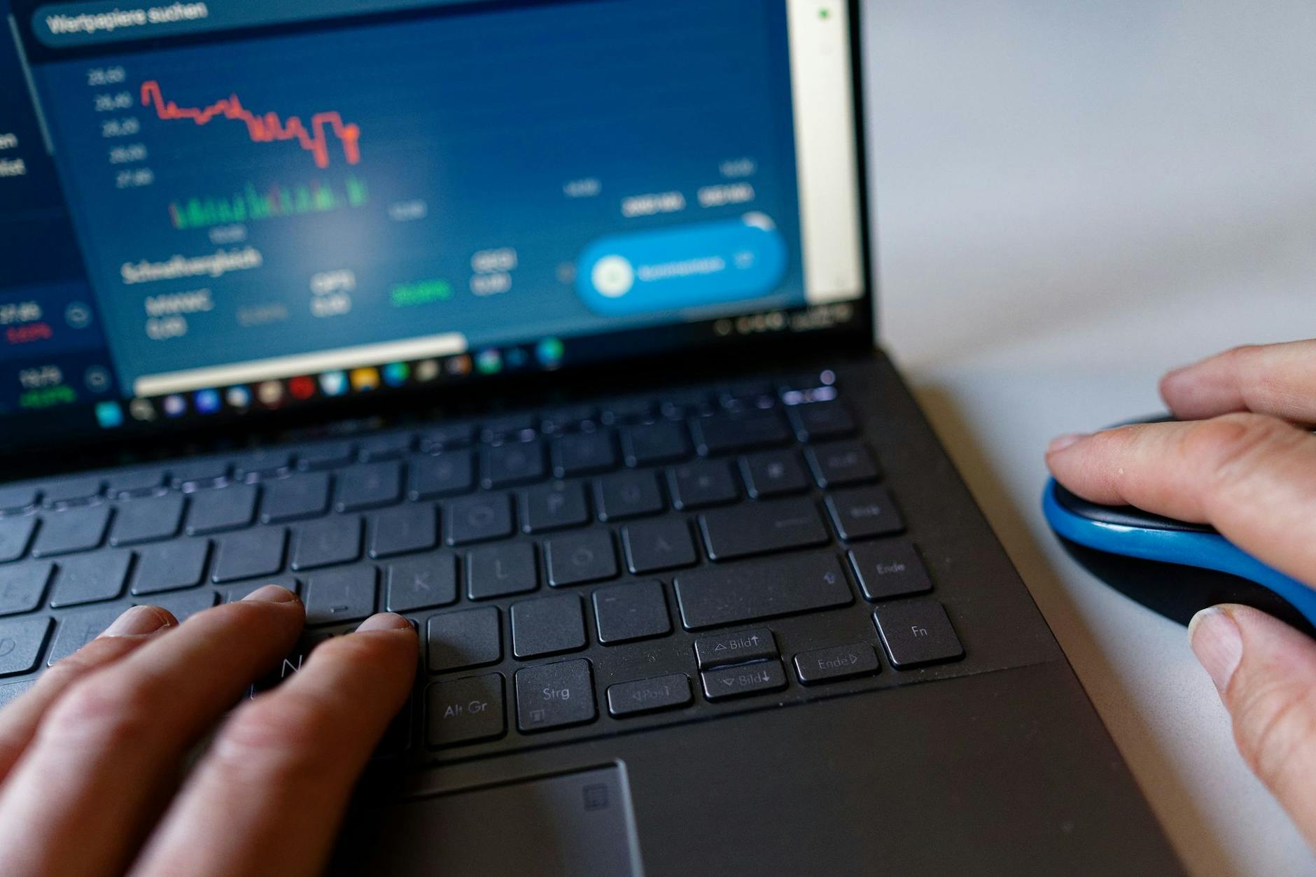 Tastatur auf einem Windows-Laptop.