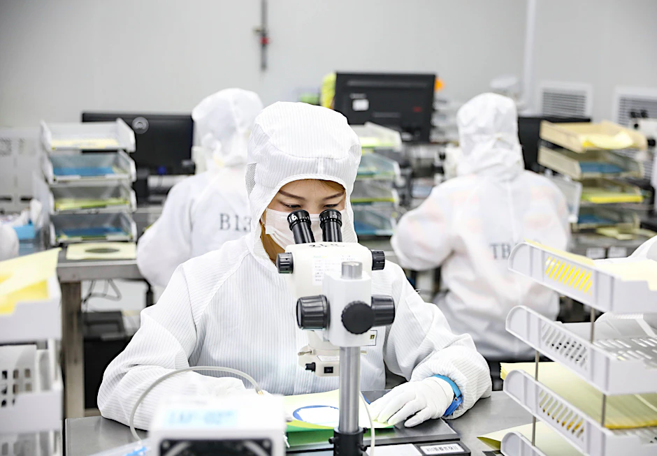 Heiß begehrte Ware: Produktion des chinesischen Chipherstellers Aucksun in Huai an.