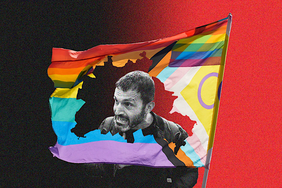Die intersex-progressive Regenbogenfahne mit Aktivist und SPD-Mann Alfonso Pantisano.