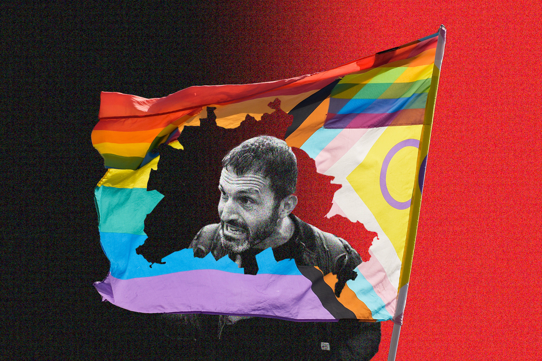 Die intersex-progressive Regenbogenfahne mit Aktivist und SPD-Mann Alfonso Pantisano.