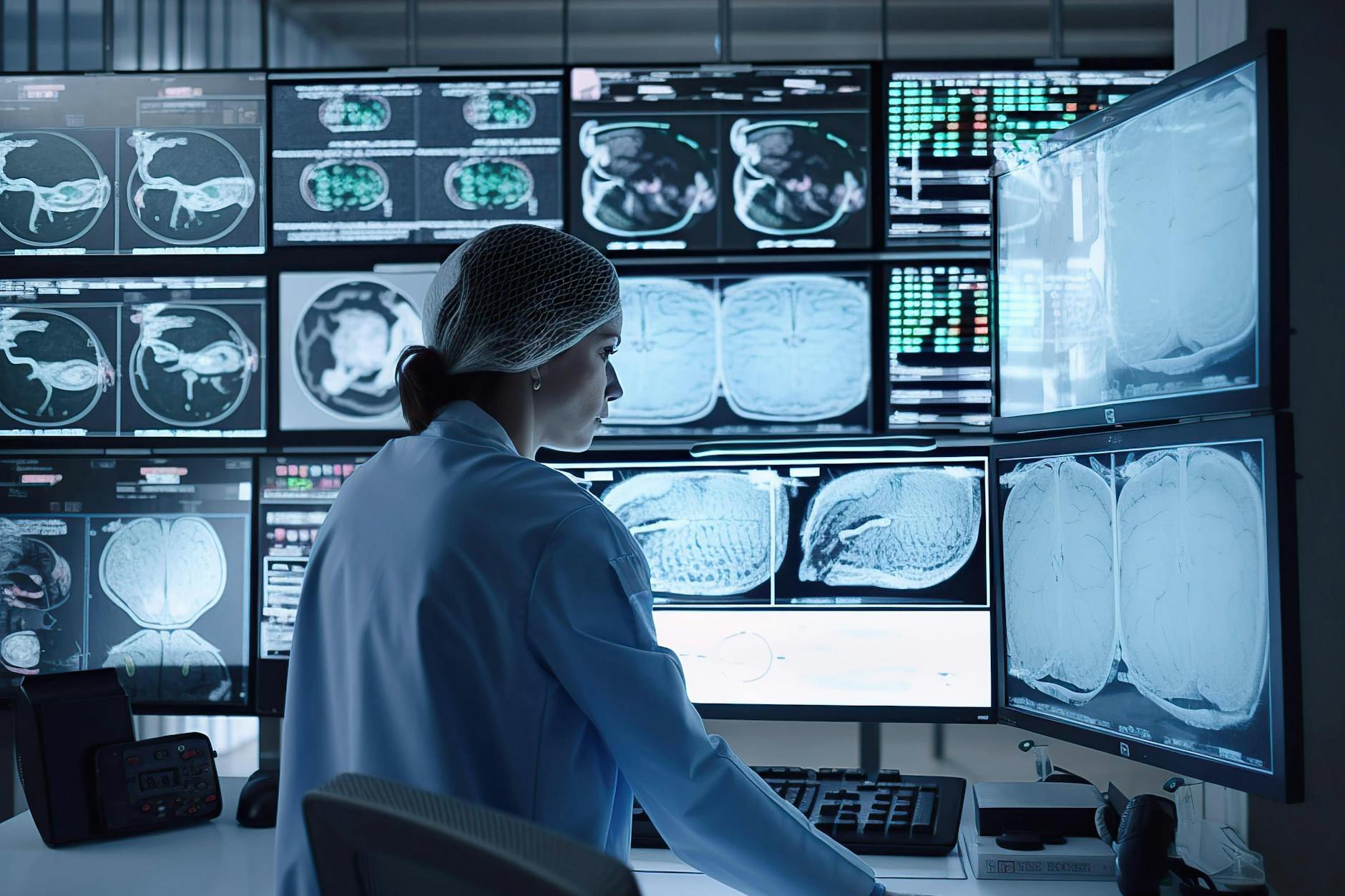 Eine Ärztin wertet KI-unterstützte Tumor-Diagnostik aus. Doch die Künstliche Intelligenz ist dem Menschen nicht nur nützlich.