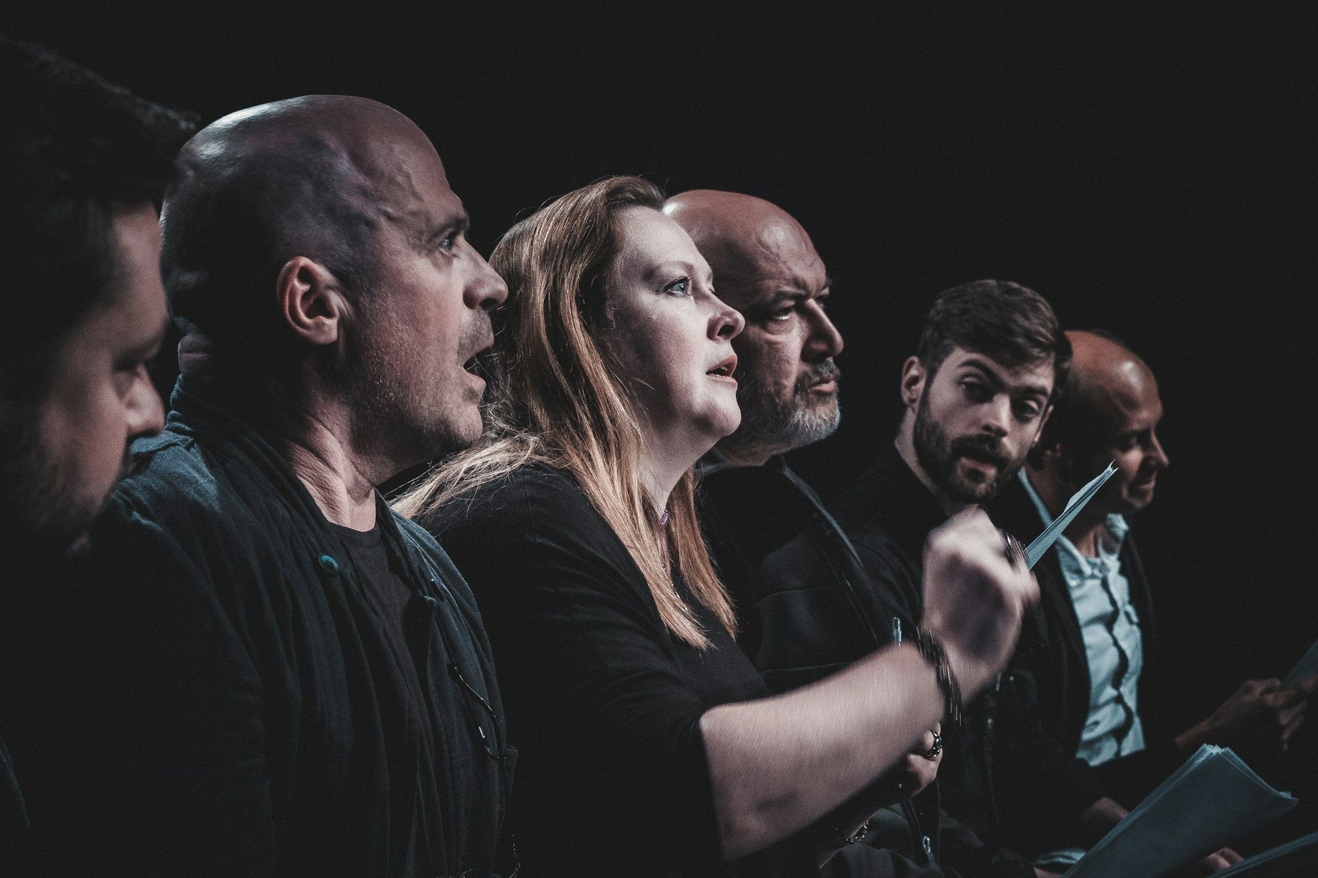 Schauspieler im Theaterstück: Nach Beginn des russischen Angriffskrieges auf die Ukraine wurde die Aufführung aus vielen Theatern in Russland verband.