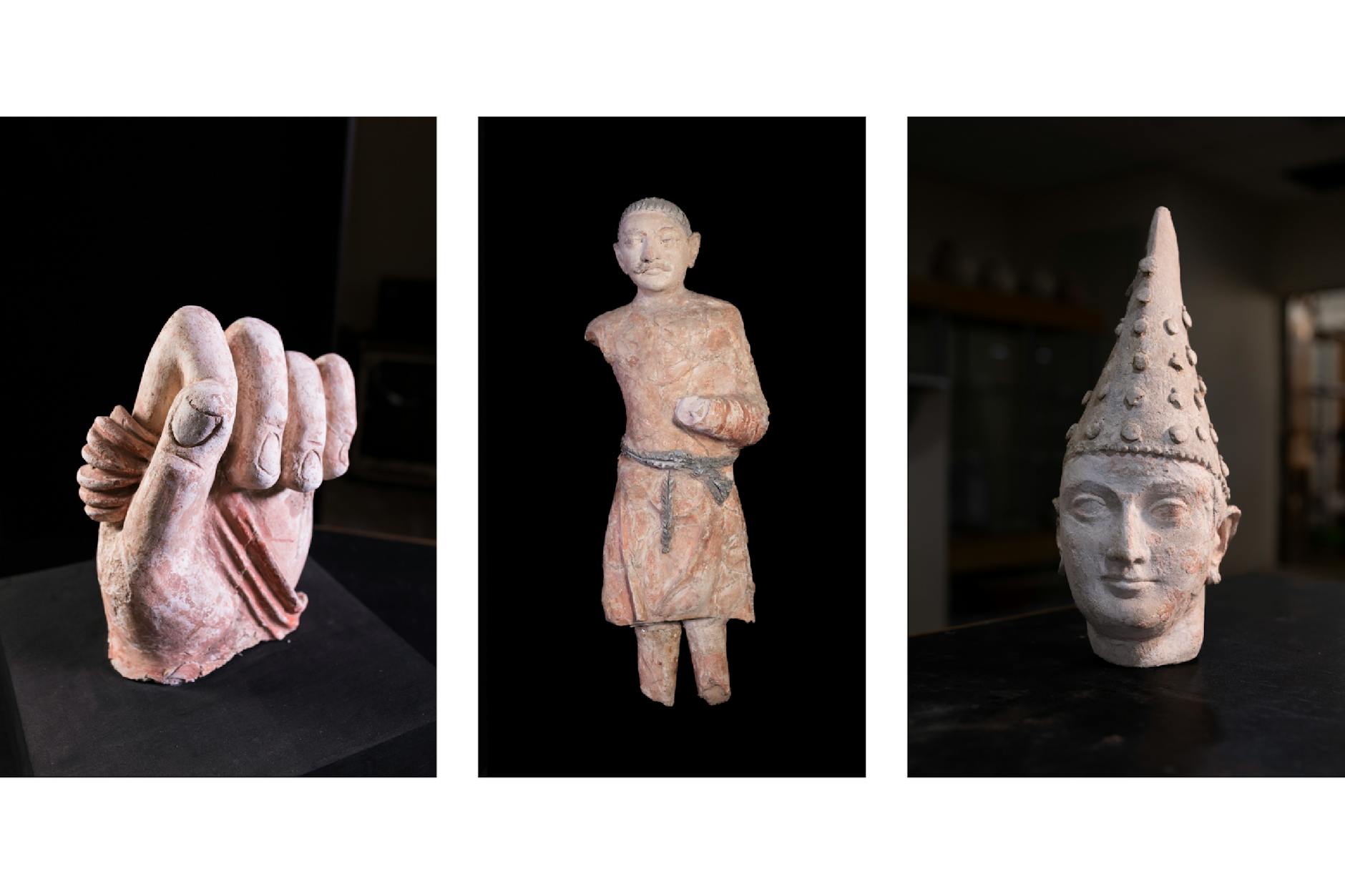 Artefakte aus einer buddhistischen Tempelanlage in Dalverzin-Tepe