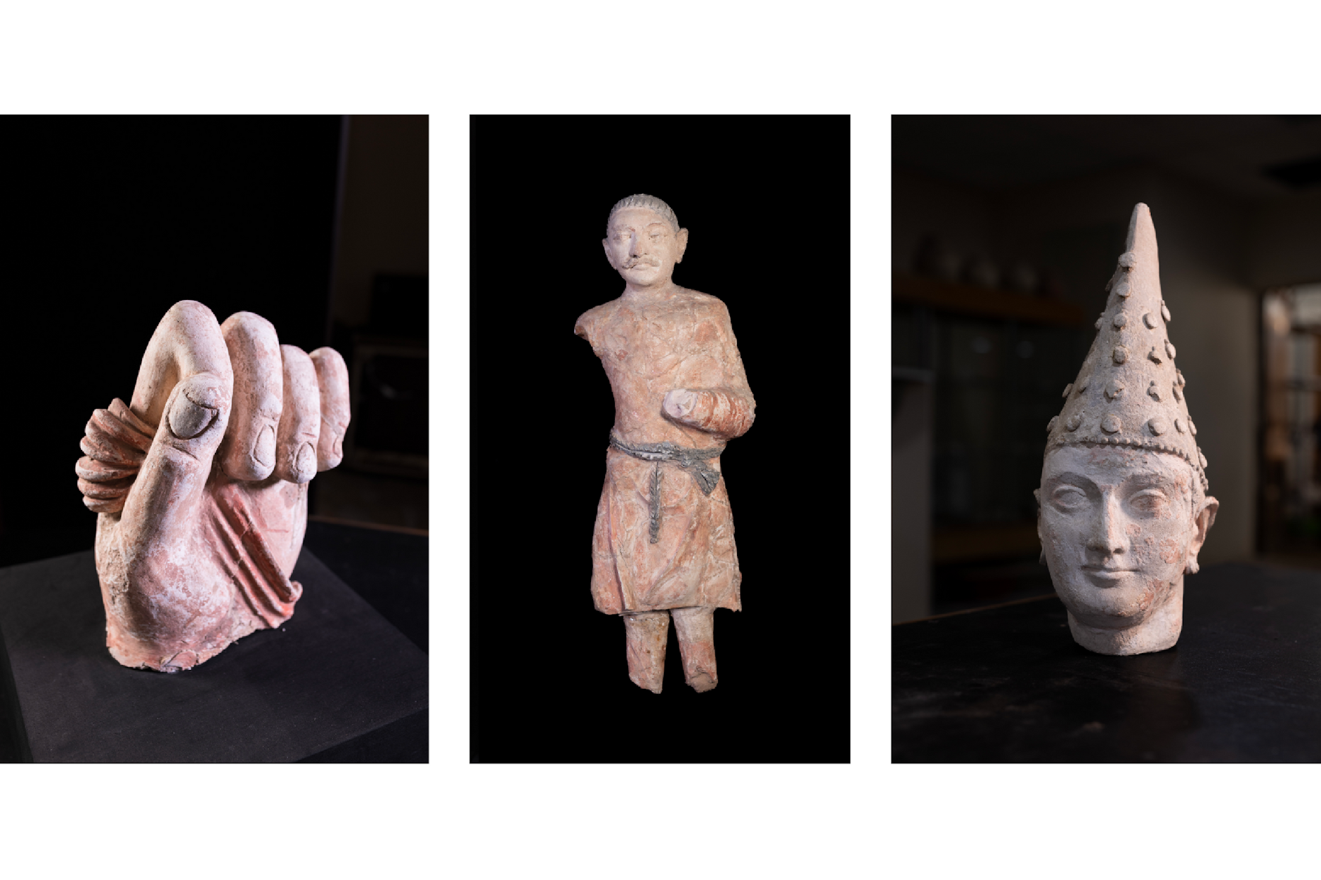 Artefakte aus einer buddhistischen Tempelanlage in Dalverzin-Tepe