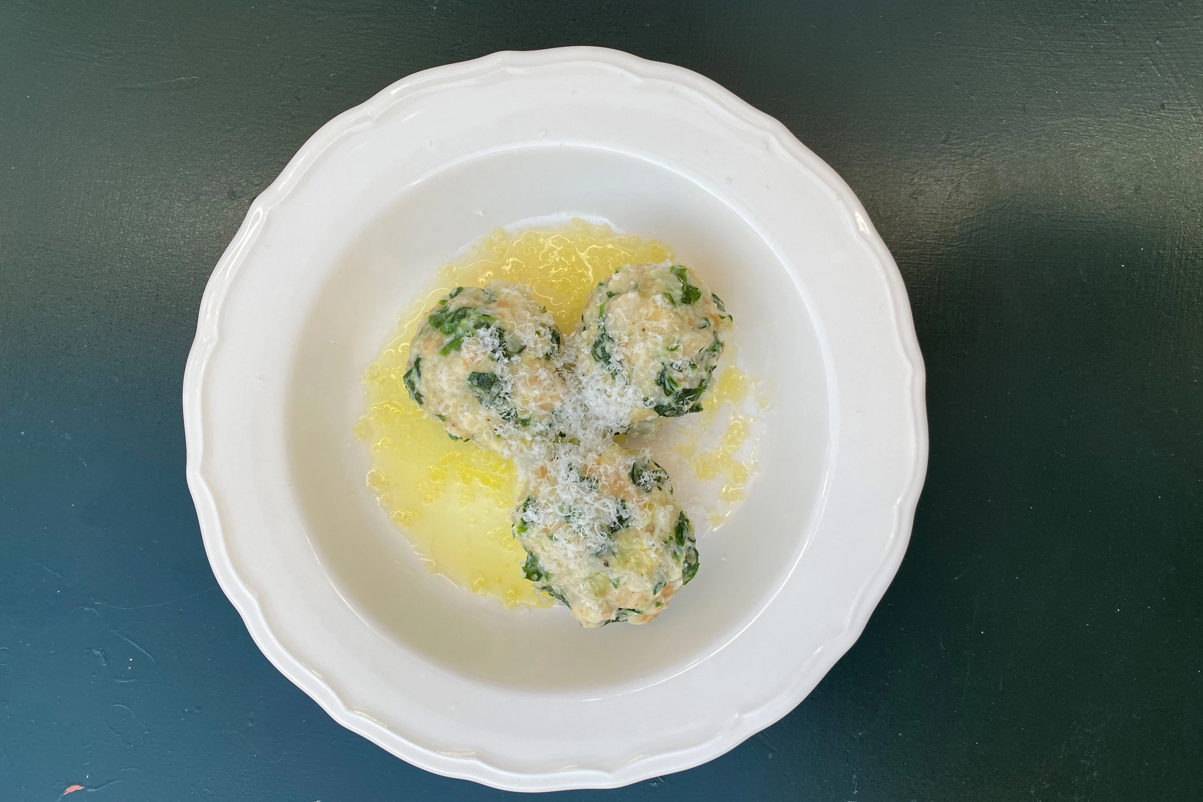 Spinatknödel: und noch einmal das ganze Gericht