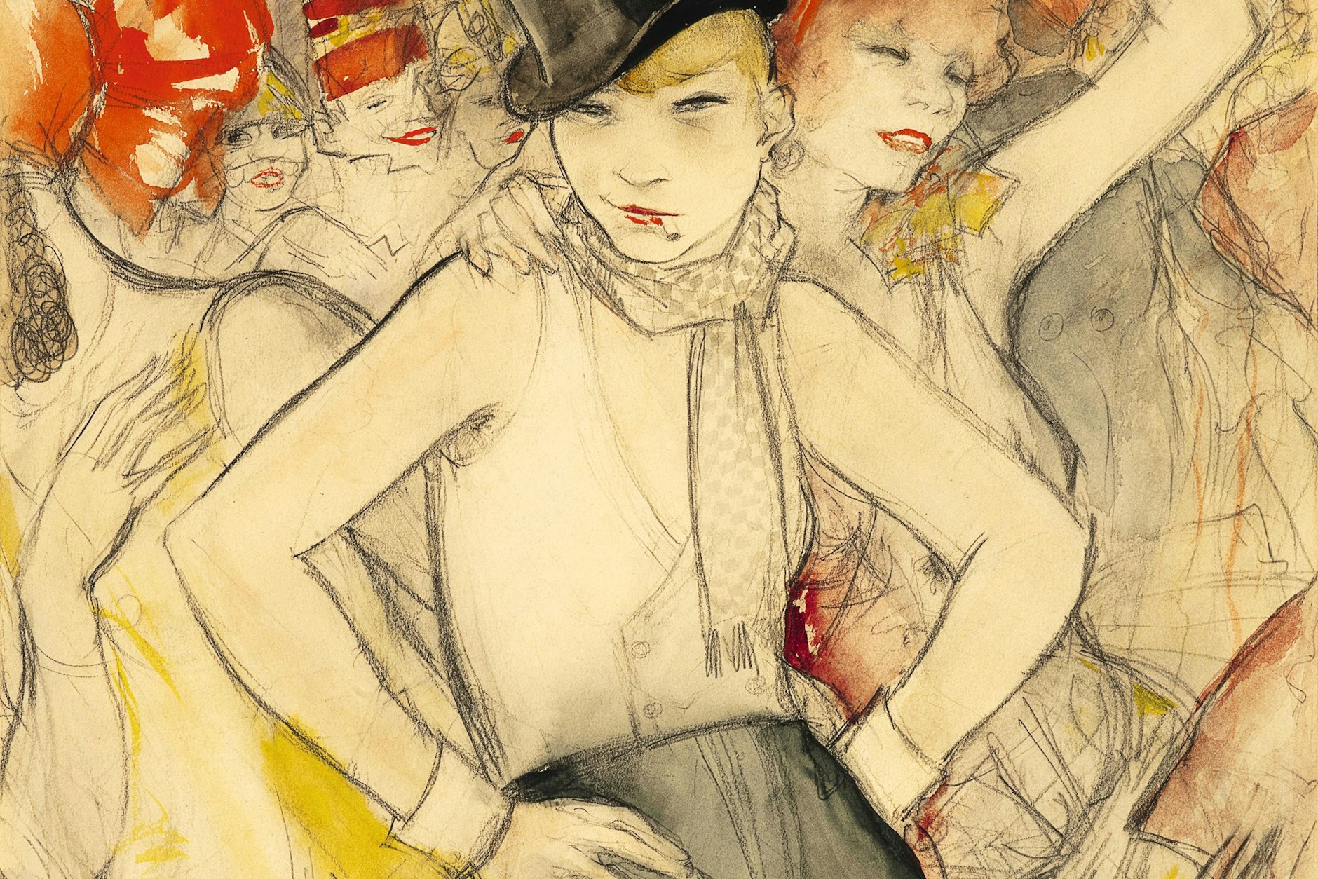 Selbstbewusst, modisch, unabhängig. So zeichnete Jeanne Mammen Berliner Frauen. Das Aquarell&nbsp;„Sie repäsentiert“ erschien 1928 in der bekannten Satirezeitschrift Der Simplicissimus.