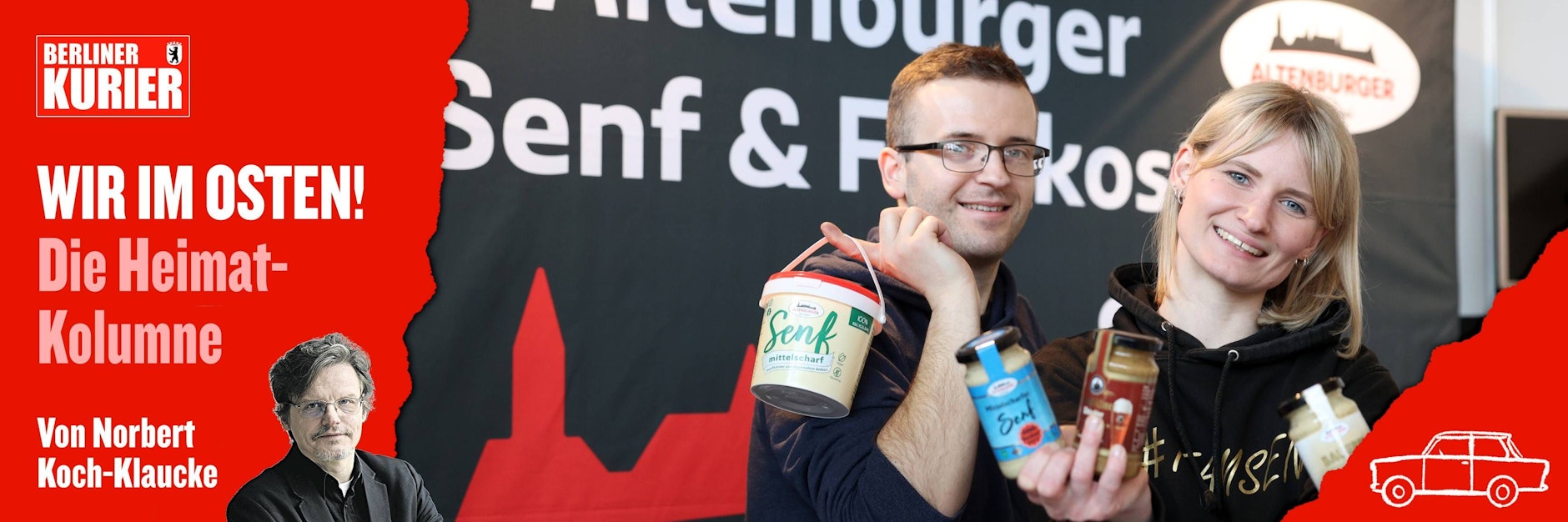 Eine echt scharfe Sache: Alix Brinkmann (29) und Albert Thorandt (30) sind mit ihrem Altenburger Senf auf der Ostpro-Messe vertreten.