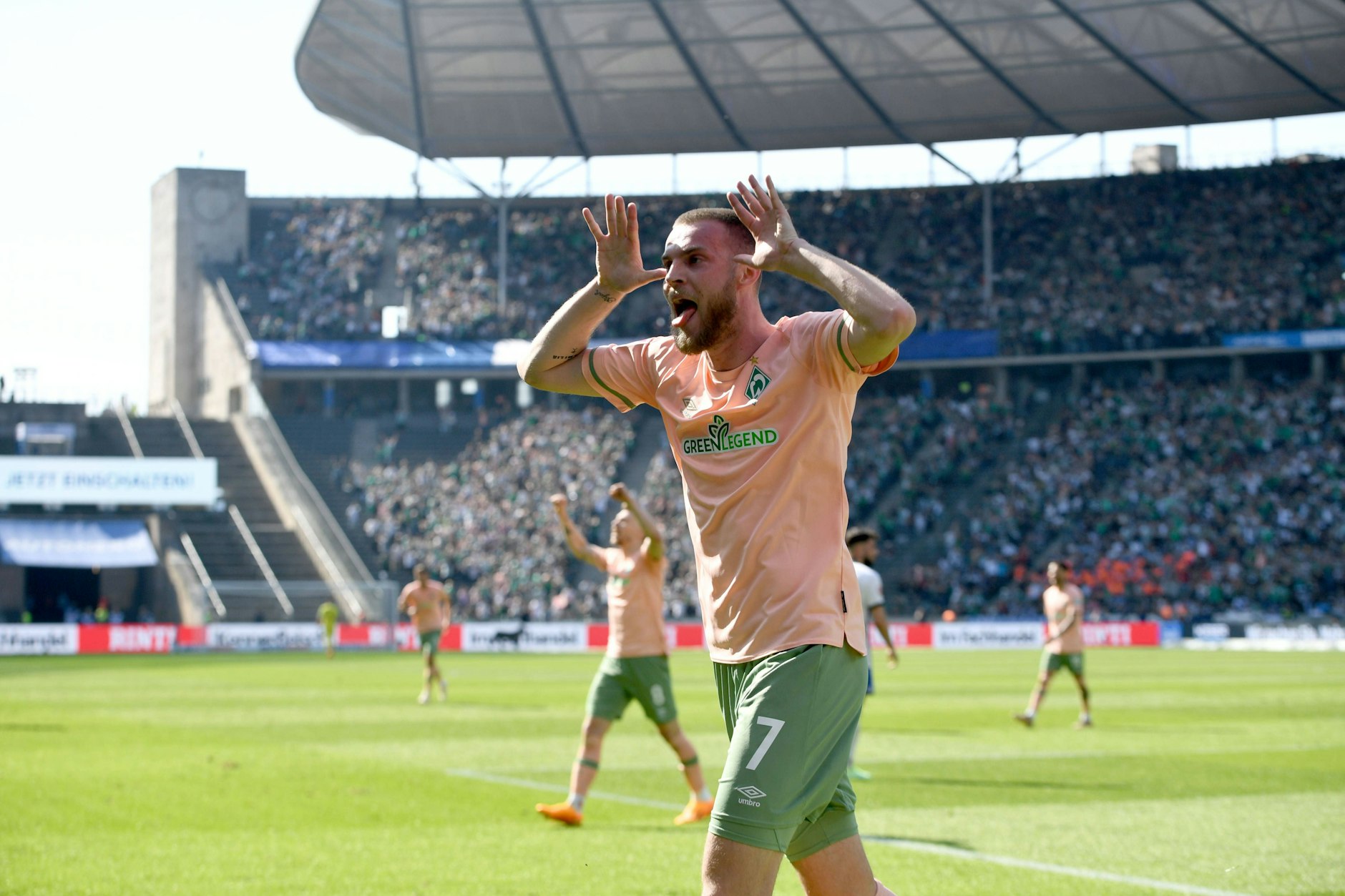 Traf im Berliner Olympiastadion dreimal für Werder Bremen: Marvin Ducksch.