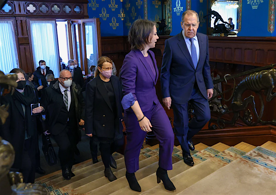 Russlands Außenminister Sergej Lawrow empfängt am 18.1.2022 Bundesaußenministern Annalena Baerbock in Moskau. (Archivbild)