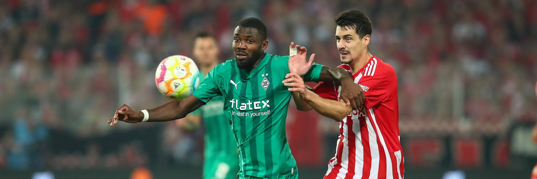 Zweikämpfe wie der zwischen Gladbachs Marcus Thuram und Diogo Leite vom 1. FC Union könnten heute entscheidend werden im Borussia-Park.