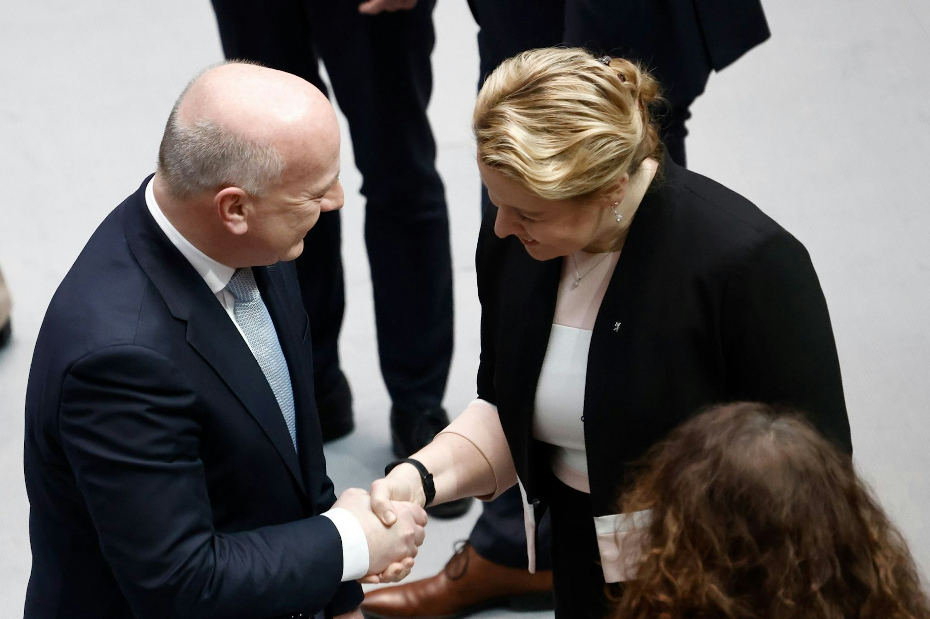 Kai Wegner, CDU-Landesvorsitzender von Berlin, und Franziska Giffey (SPD), bald Wirtschaftssenatorin in Berlin