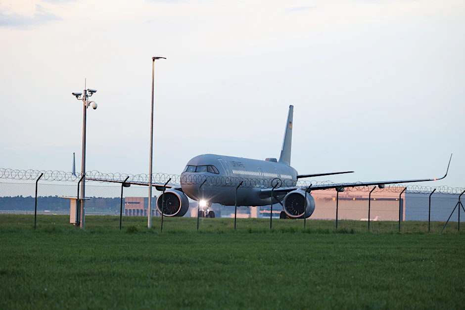 Ein Airbus der Luftwaffe landet mit aus dem Sudan evakuierten Bundesbürgern auf dem Flughafen BER.&nbsp;