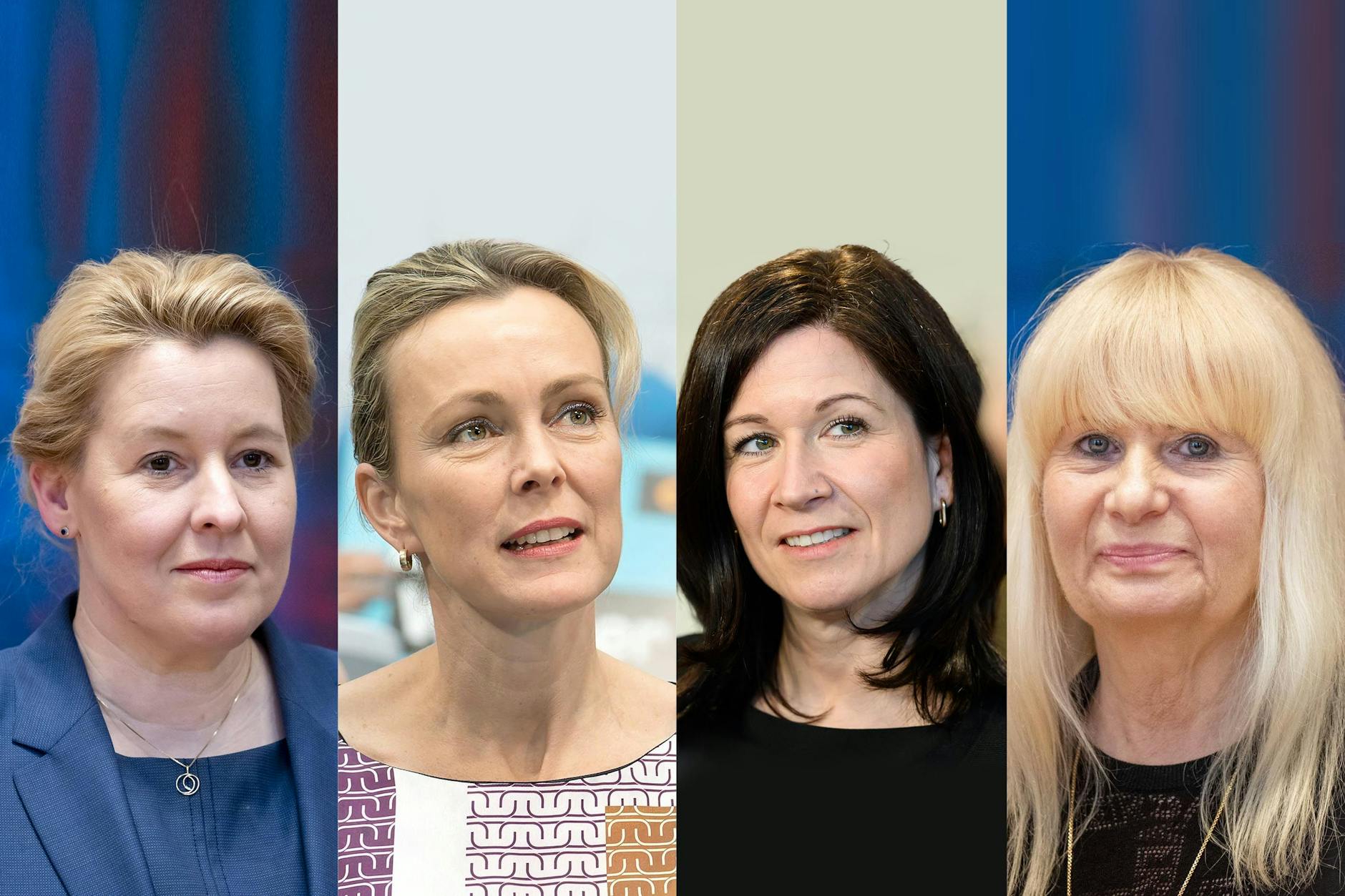 Franziska Giffey (SPD, v.l.n.r.), Manja Schreiner (CDU), Katharina Günther-Wünsch (CDU) und Iris Spranger (SPD)
