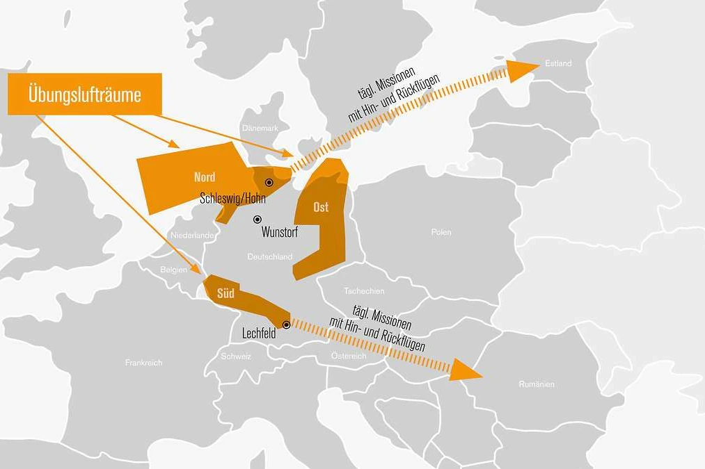 Große Teile Ostdeutschlands werden von der Militärübung „Air Defender 23“ betroffen sein.