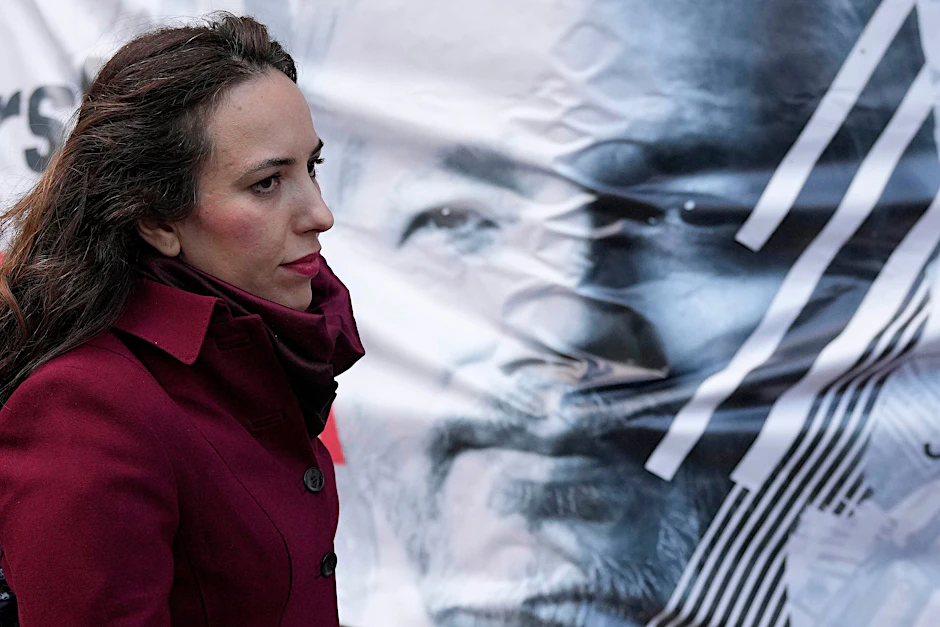Stella Assange im Oktober 2021 nach einer Verhandlung am Obersten Gericht in London