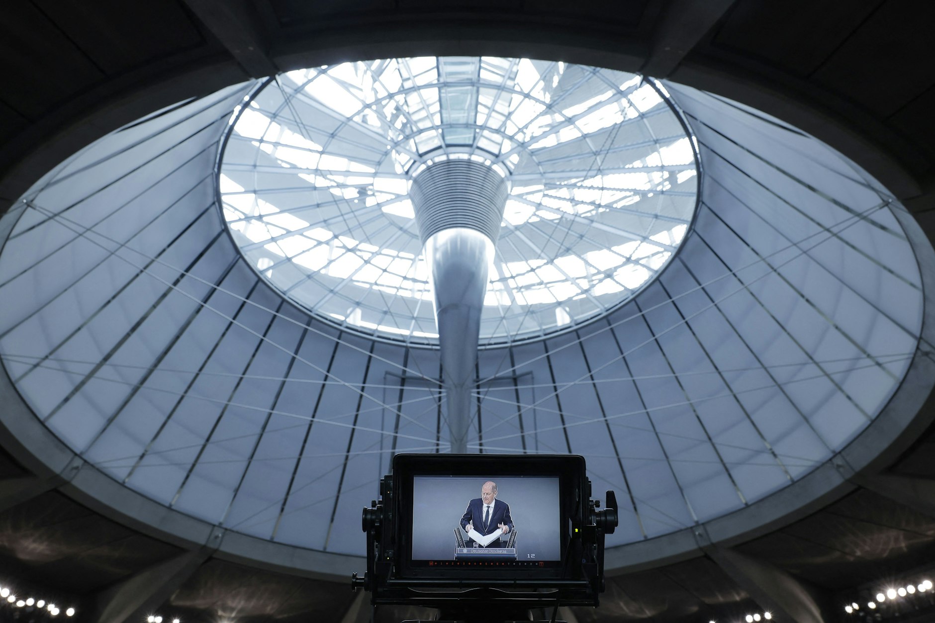 Bundeskanzler Olaf Scholz (SPD) im Bundestag. Der Debatte am Donnerstag blieb er fern.