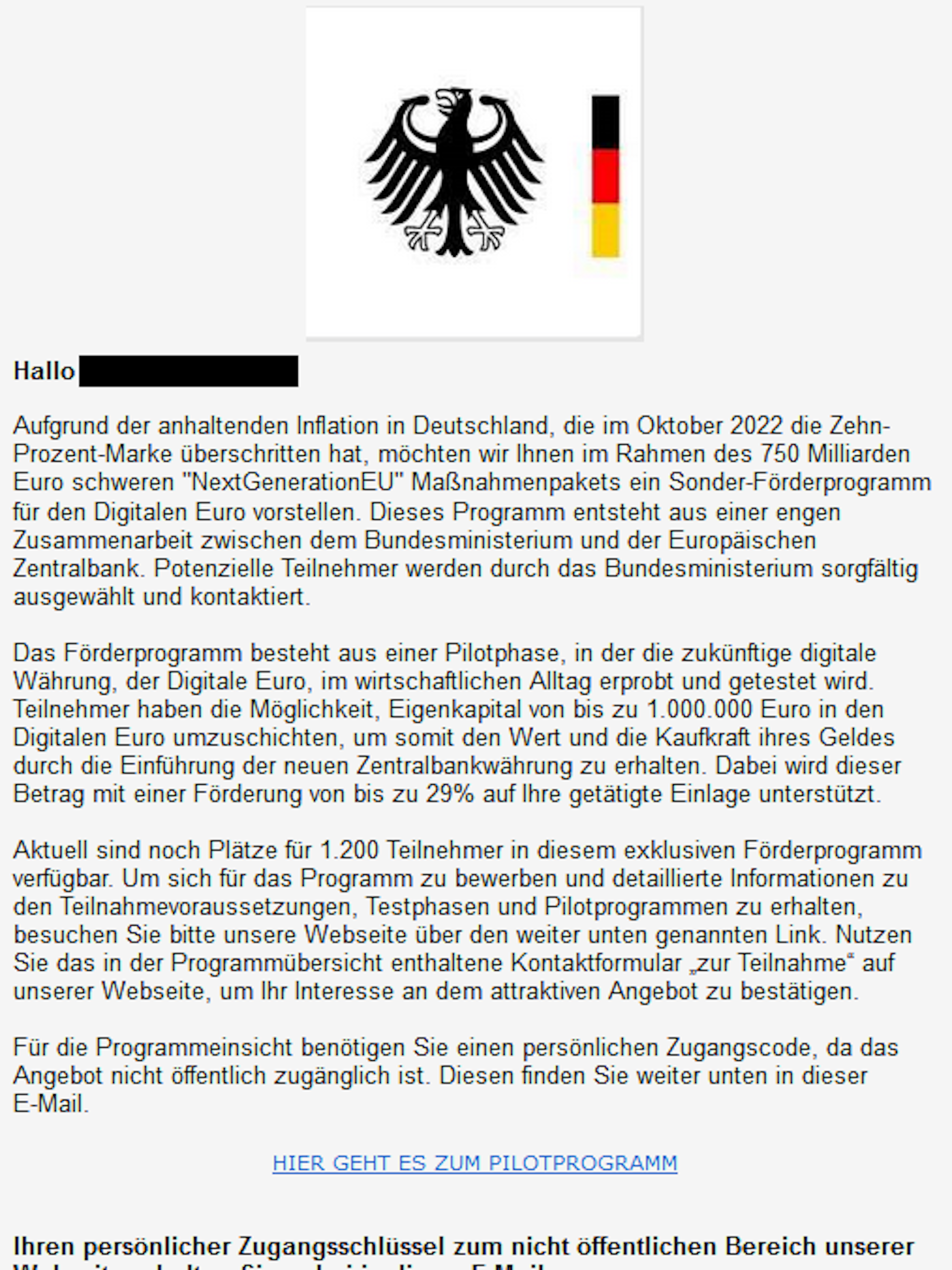 So sieht er aus, der Betrug per Mail, der derzeit für Ärger sorgt.