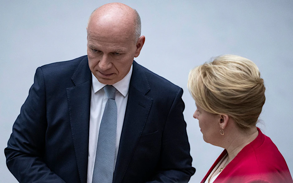 dpatopbilder - Kai Wegner, Berliner CDU-Parteivorsitzender, und Franziska Giffey (SPD).  