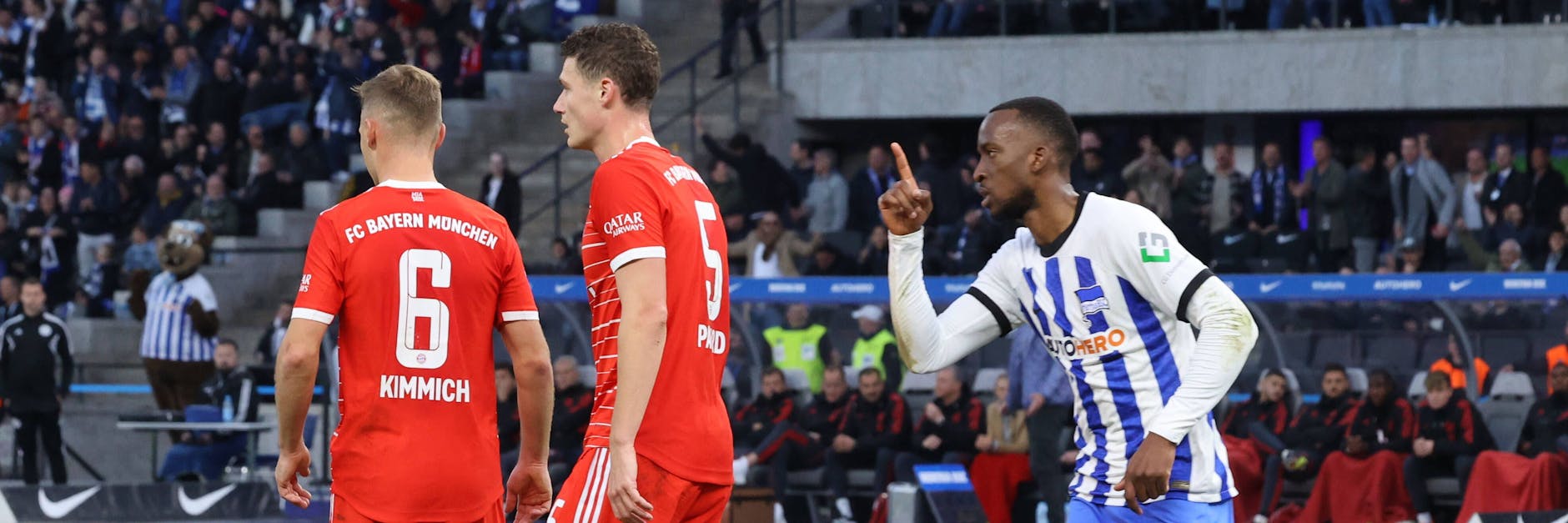 Dodi Lukebakio jubelte im Hinspiel über einen Treffer für Hertha BSC gegen den FC Bayern.