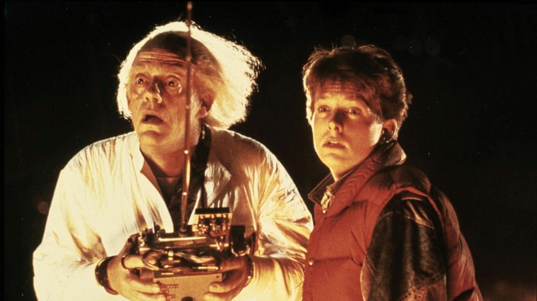 Mit der Filmreihe „Zurück in die Zukunft“ wurden Michael J. Fox (r.) und Christopher Lloyd weltberühmt.