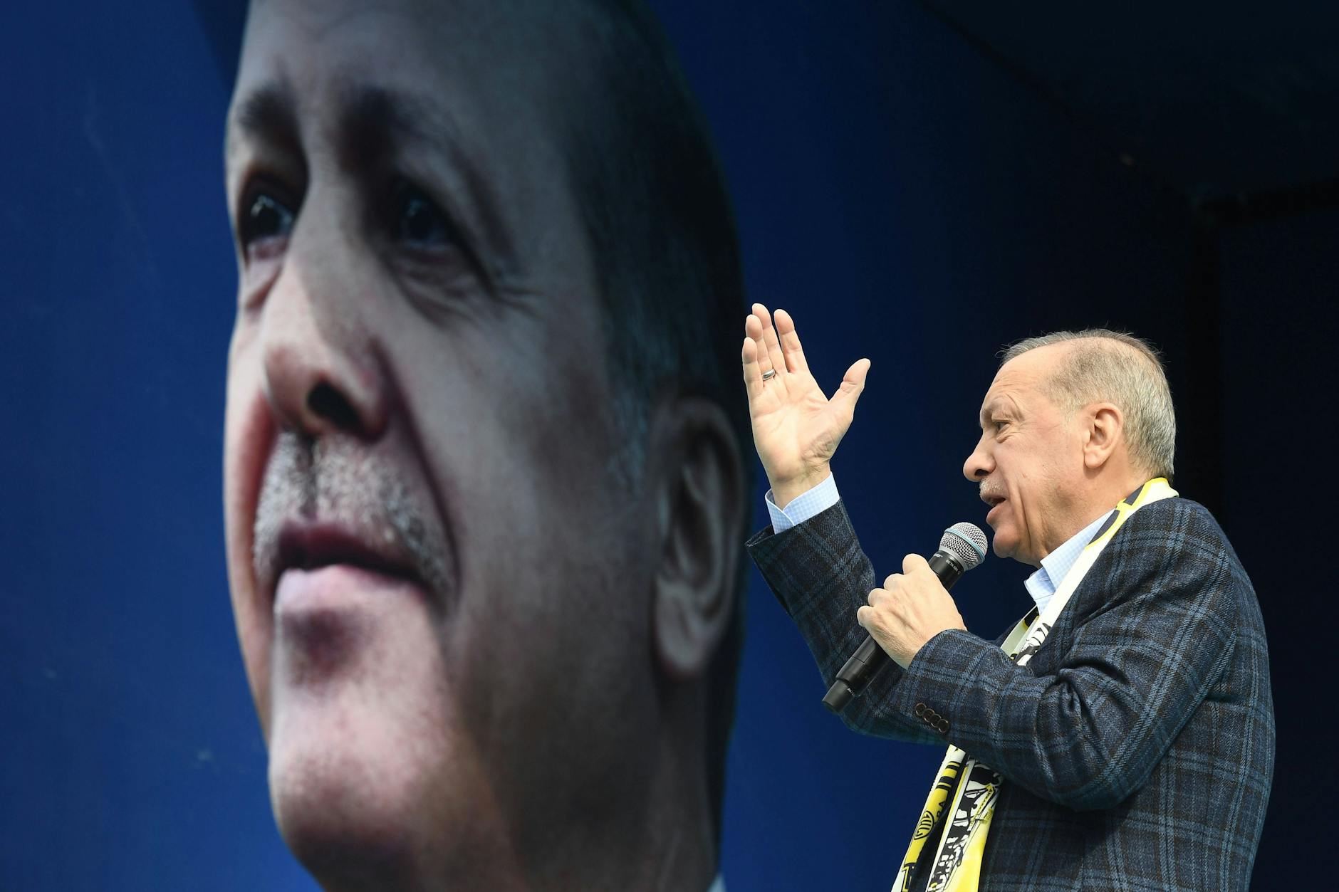 Präsident Recep Tayyip Erdogan spricht bei einer Wahlkampfveranstaltung in Ankara am 30. April.