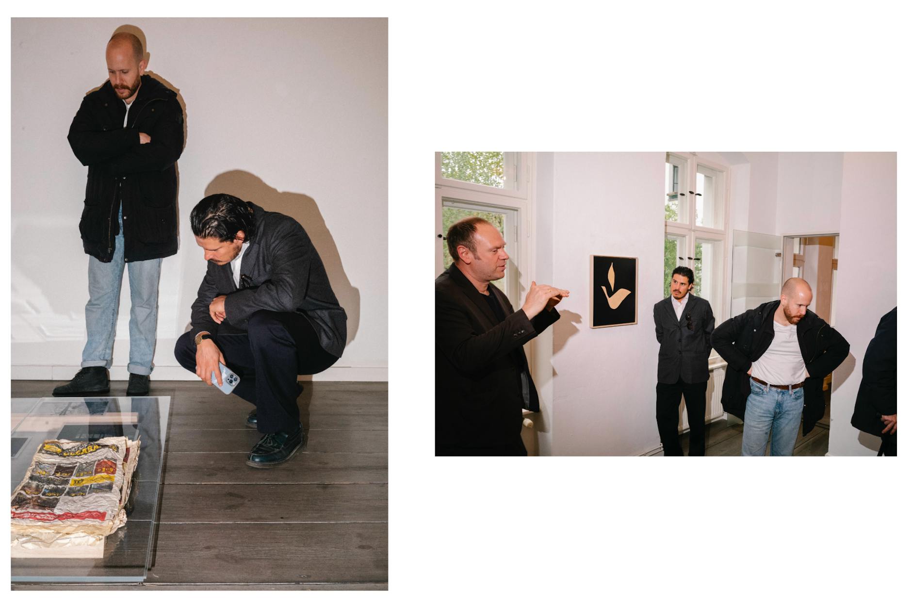 Christian Ehrentraut von der Galerie Eigen + Art erklärt das Werk von Olaf Nicolai.