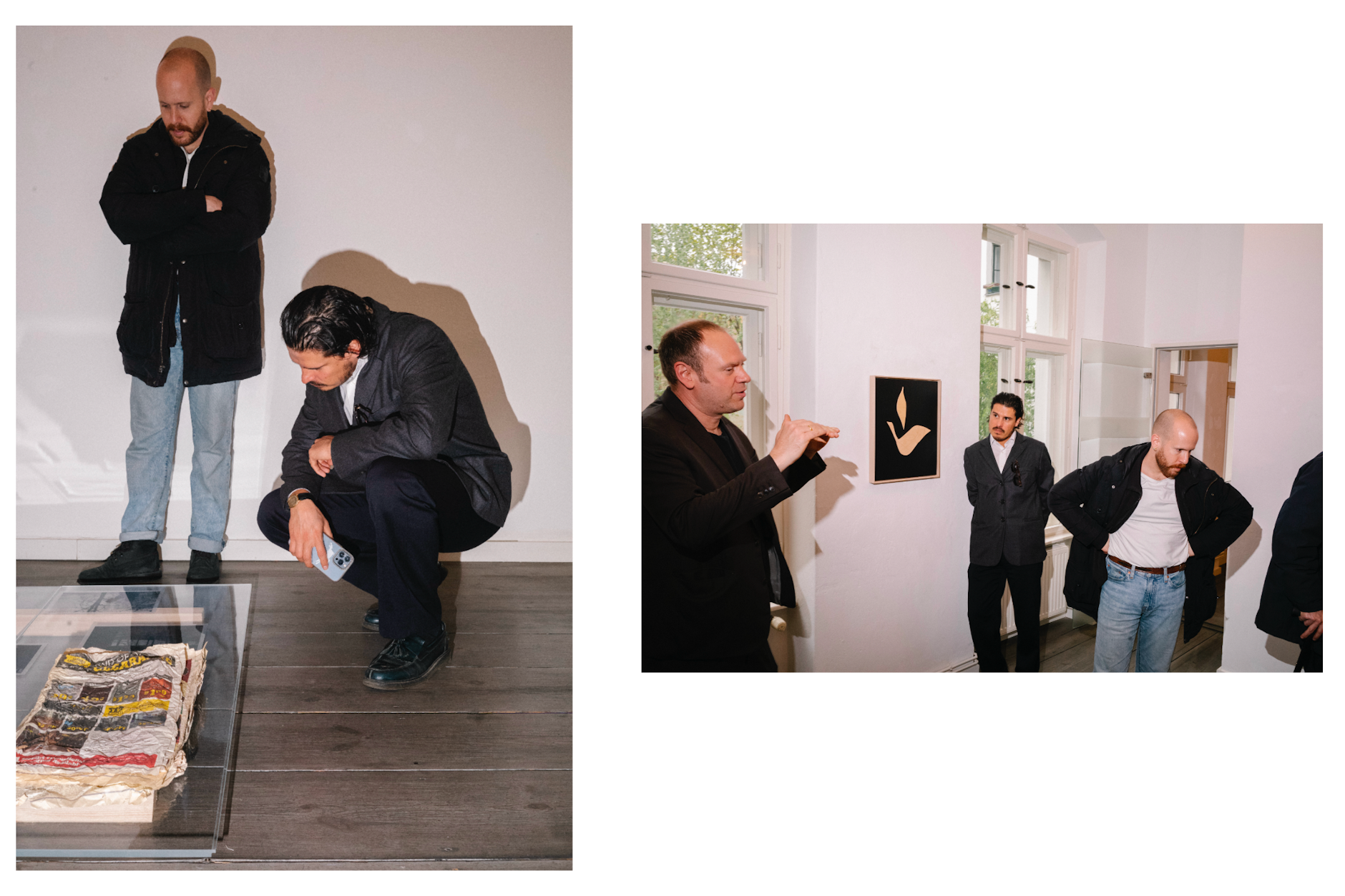 Christian Ehrentraut von der Galerie Eigen + Art erklärt das Werk von Olaf Nicolai.