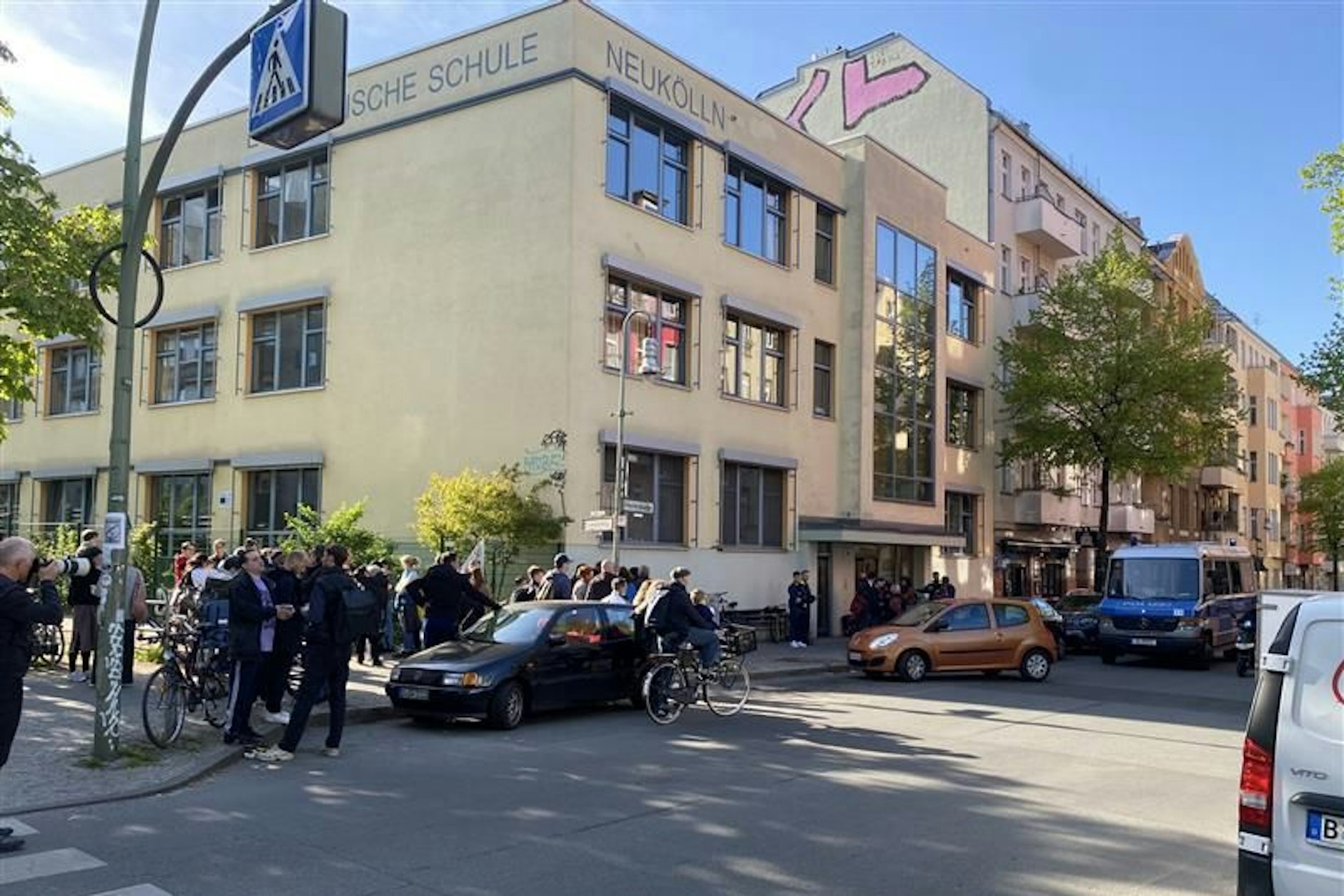 Der Tatort an der Evangelischen Schule in der Mainzer Straße 