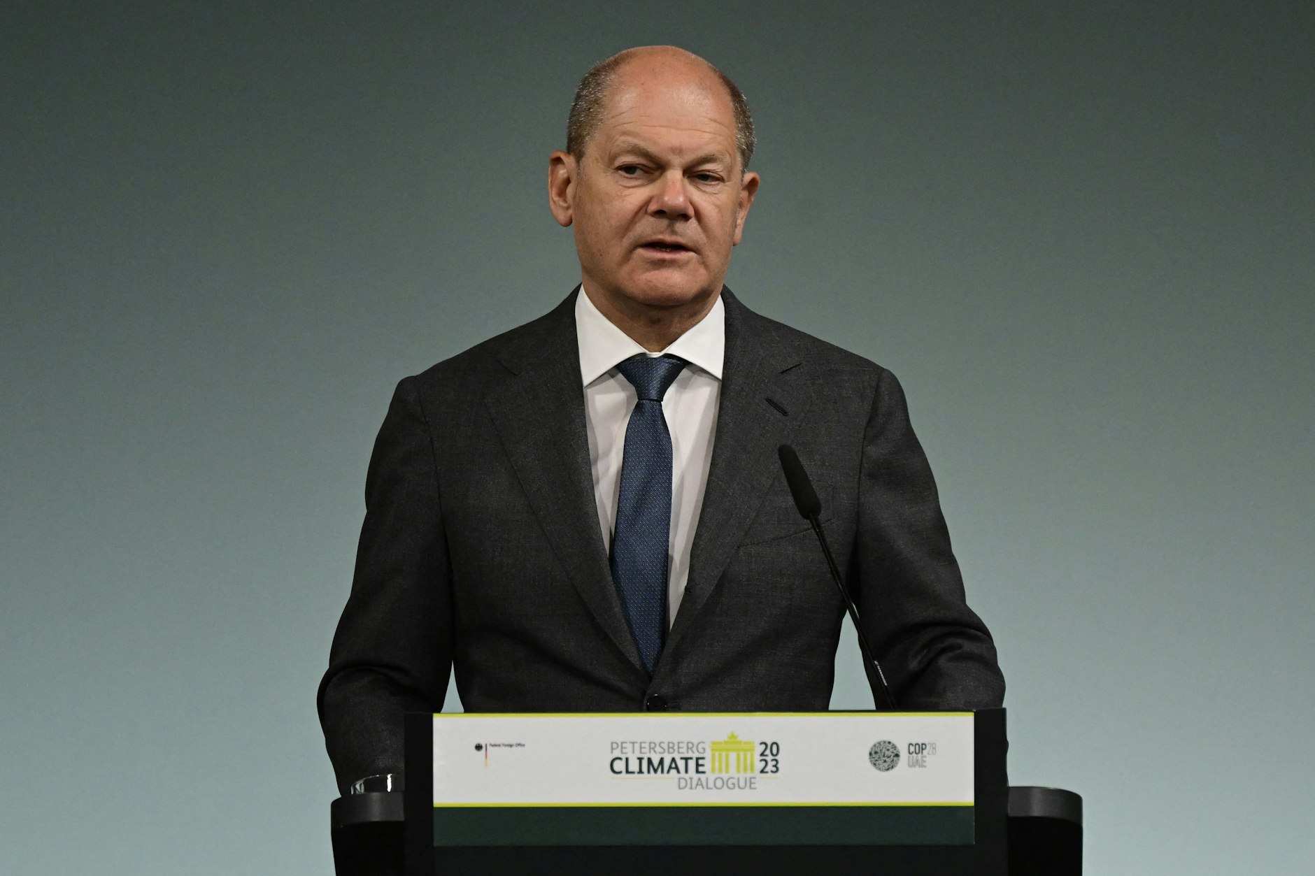 Olaf Scholz beim 14. Petersburger Klimadialog in Berlin.