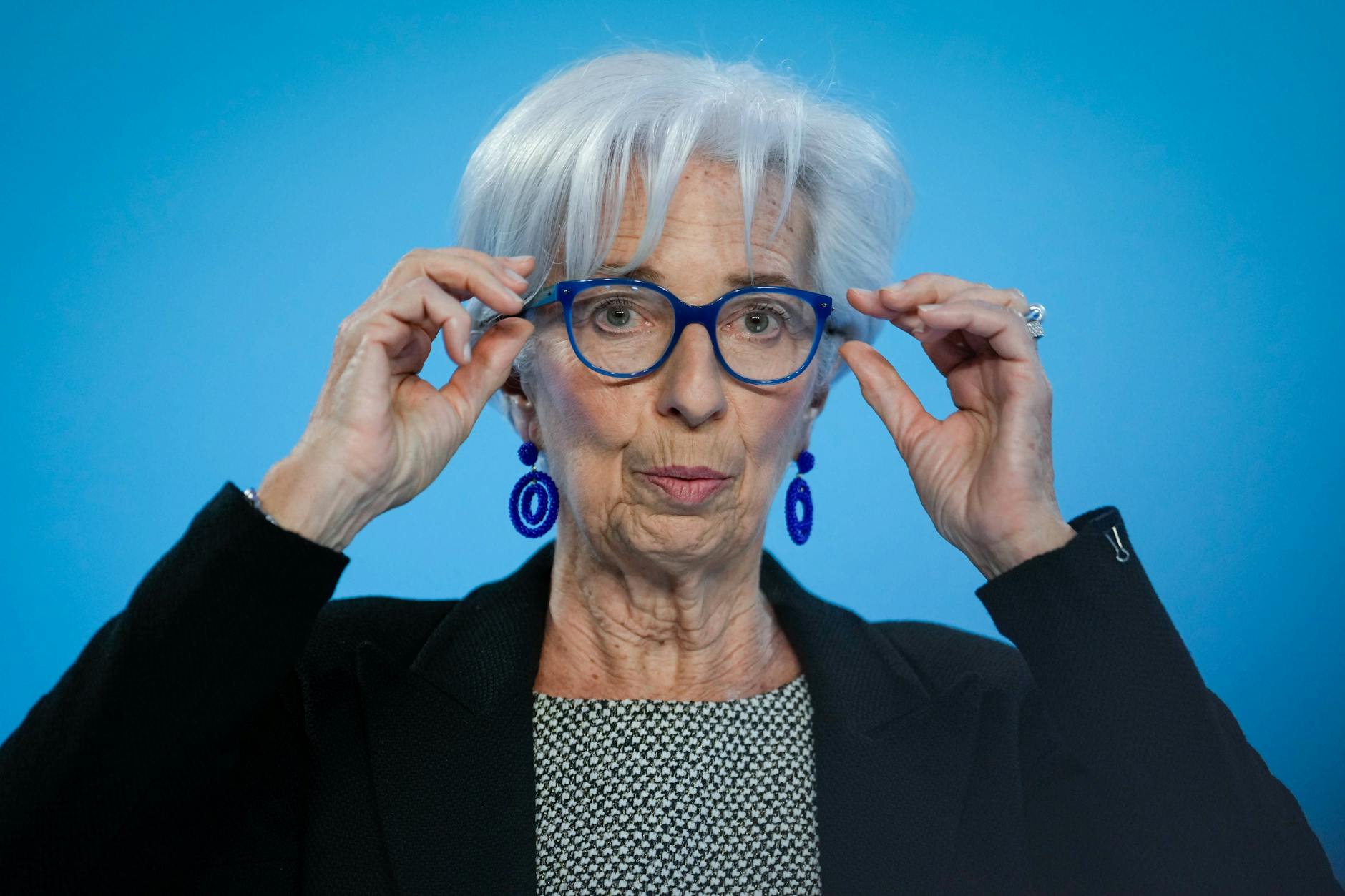 Christine Lagarde bei der Pressekonferenz in der EZB in Frankfurt