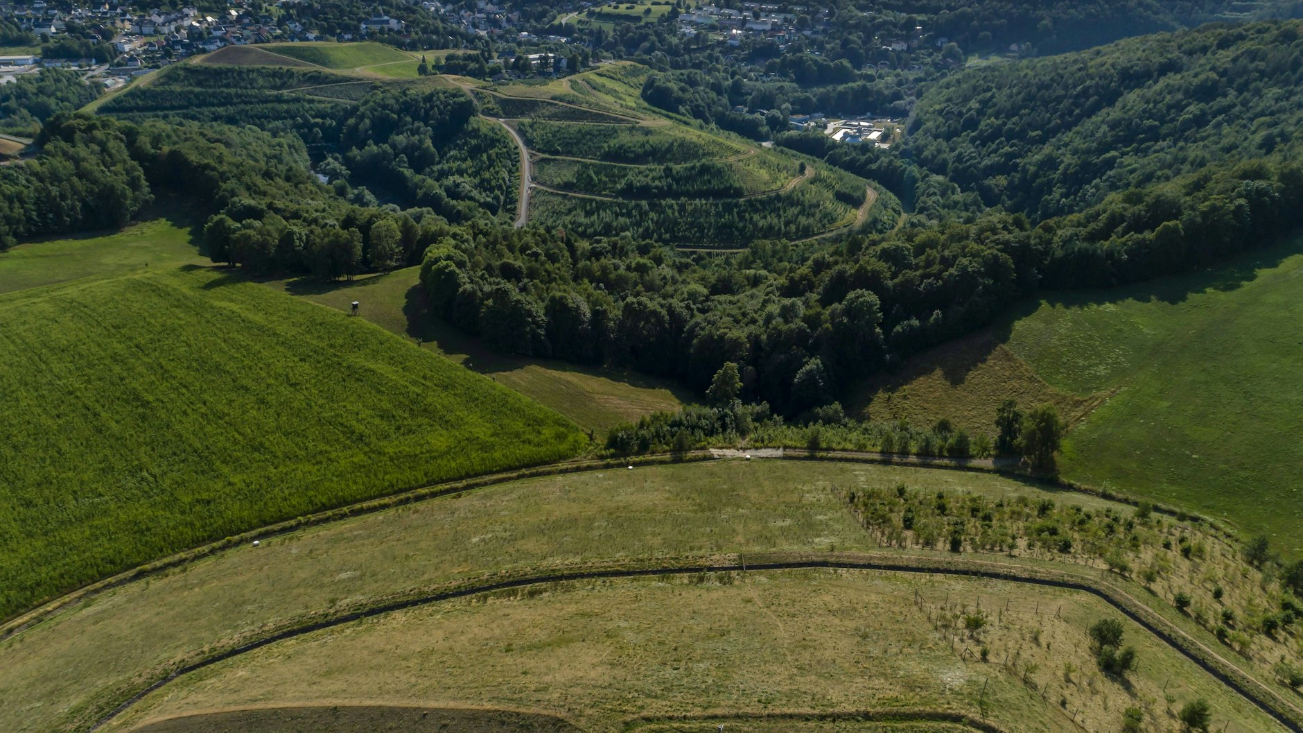 Halden des Uranabbaus bei Schlema-Alberoda, Sachsen