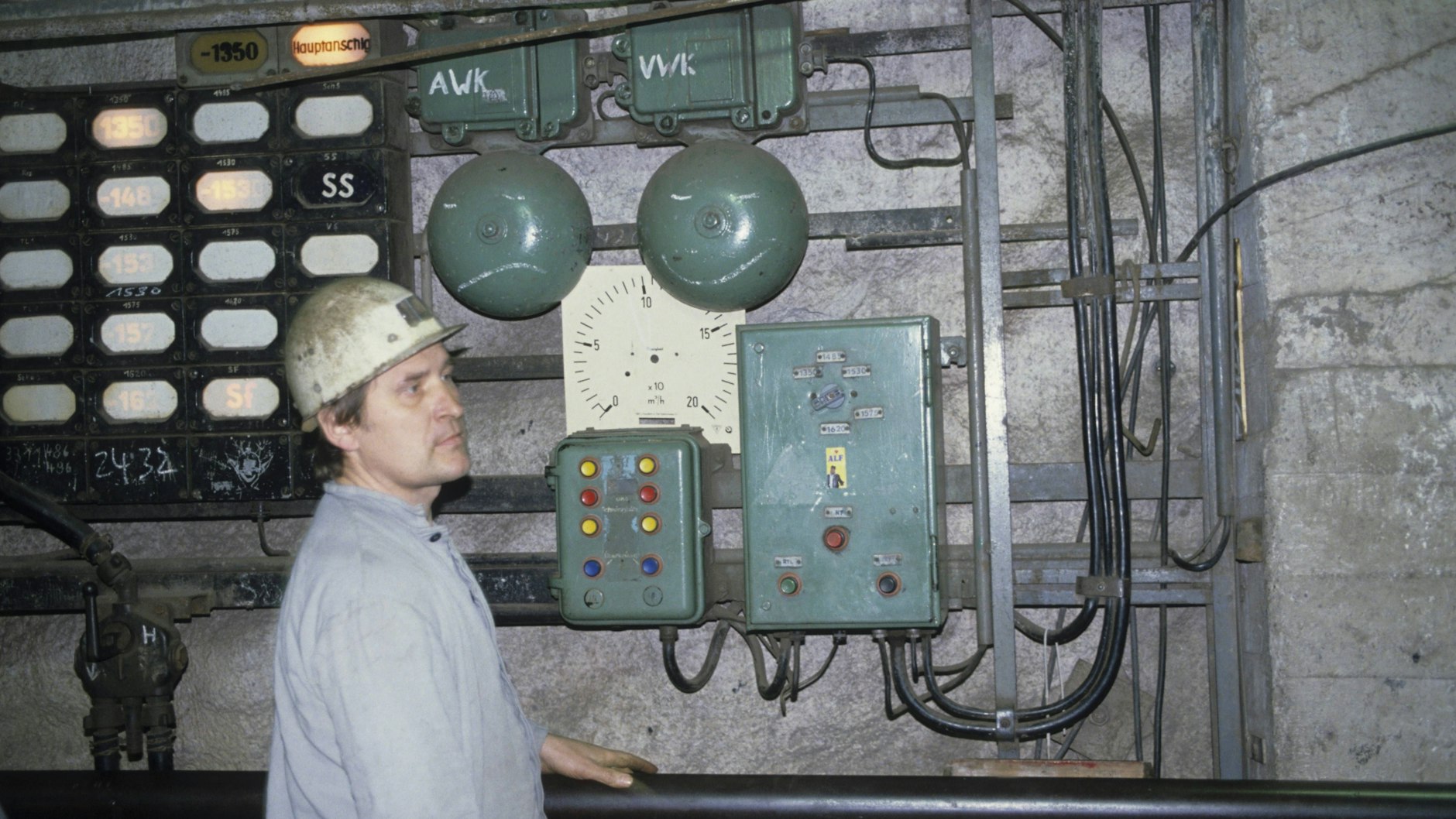 Unter Tage im Schacht 317 des Bergbaubetriebes Aue in Hartenstein bei Aue im Erzgebirge.