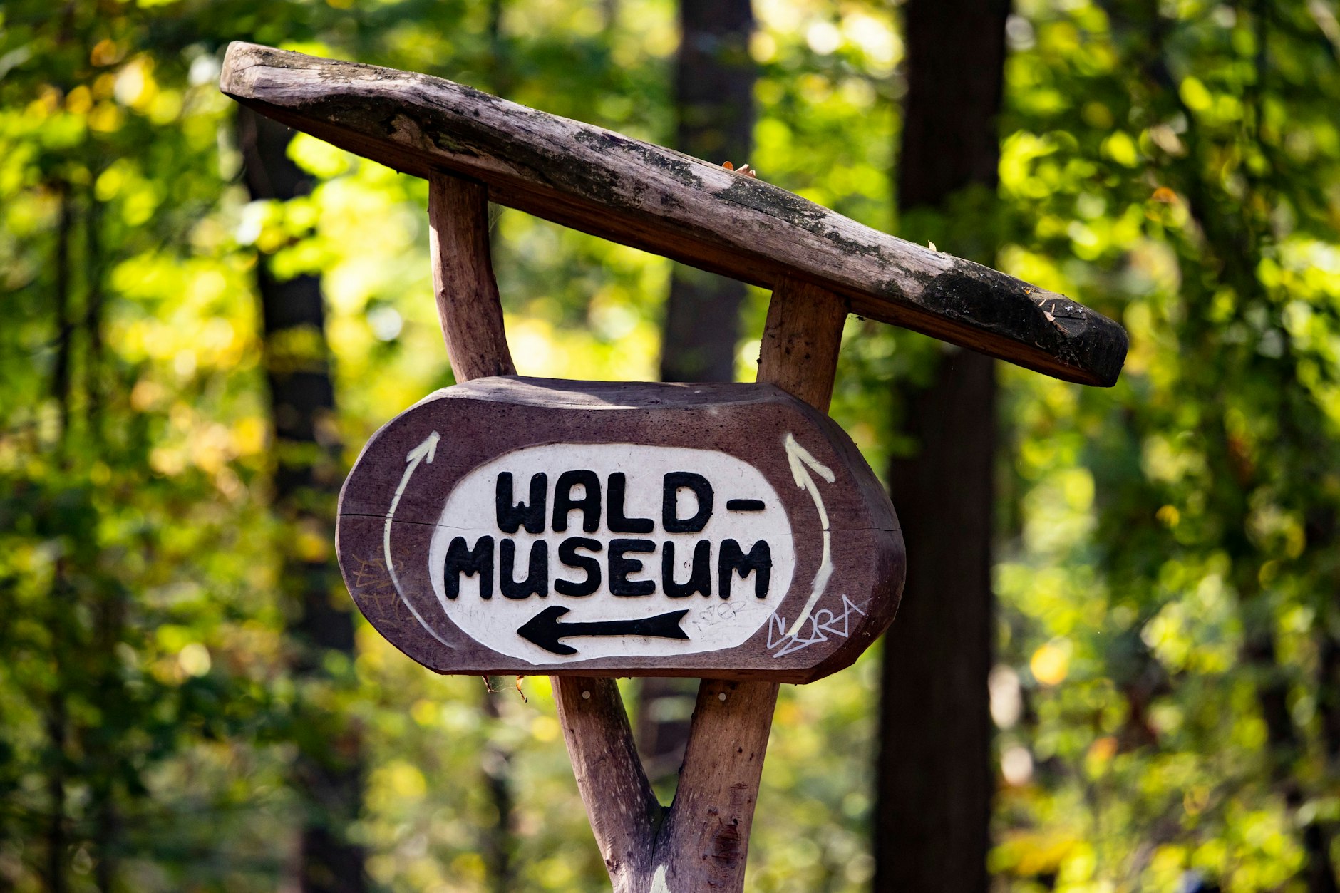Idylle im Grünen: Ein Schild weist den richtigen Weg in den Grunewald.