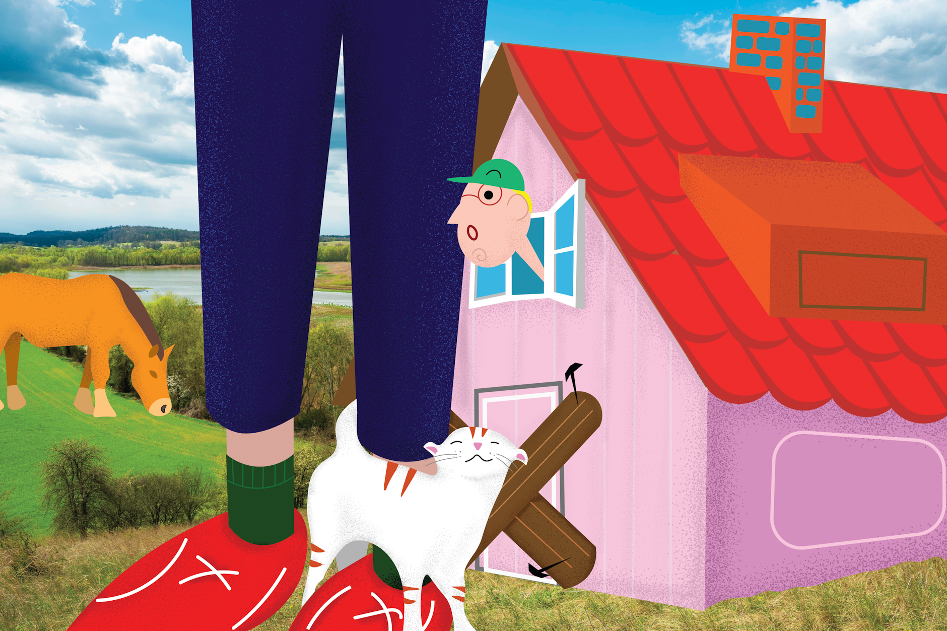 Der Hof lag außerhalb des Dorfes, man blickte in alle Richtungen nur in die sanft wellige, wunderschöne Natur.