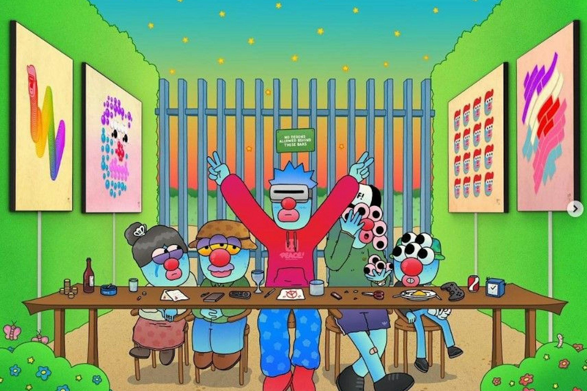 Yon Frulas Werk „Family Dinner“ (Ausschnitt)