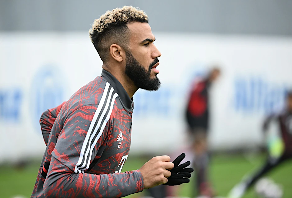 Eric Maxim Choupo-Moting beim Abschlusstraining des FC Bayern an der Säbener Straße.  