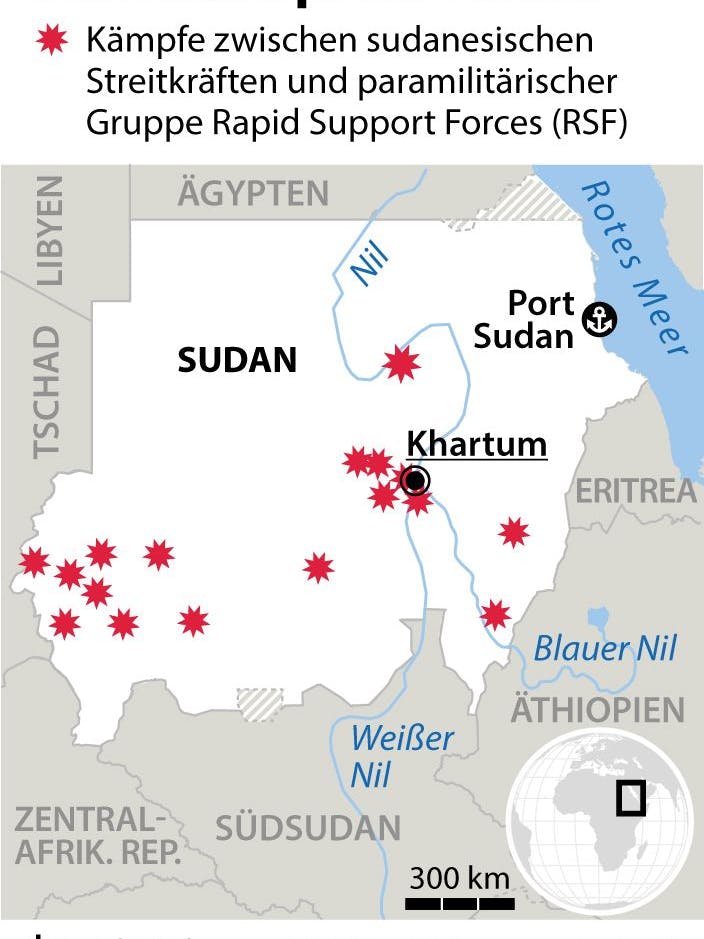 Die Kämpfe im Sudan konzentrierten sich um die Hauptstadt Khartum und im Westen des Landes.