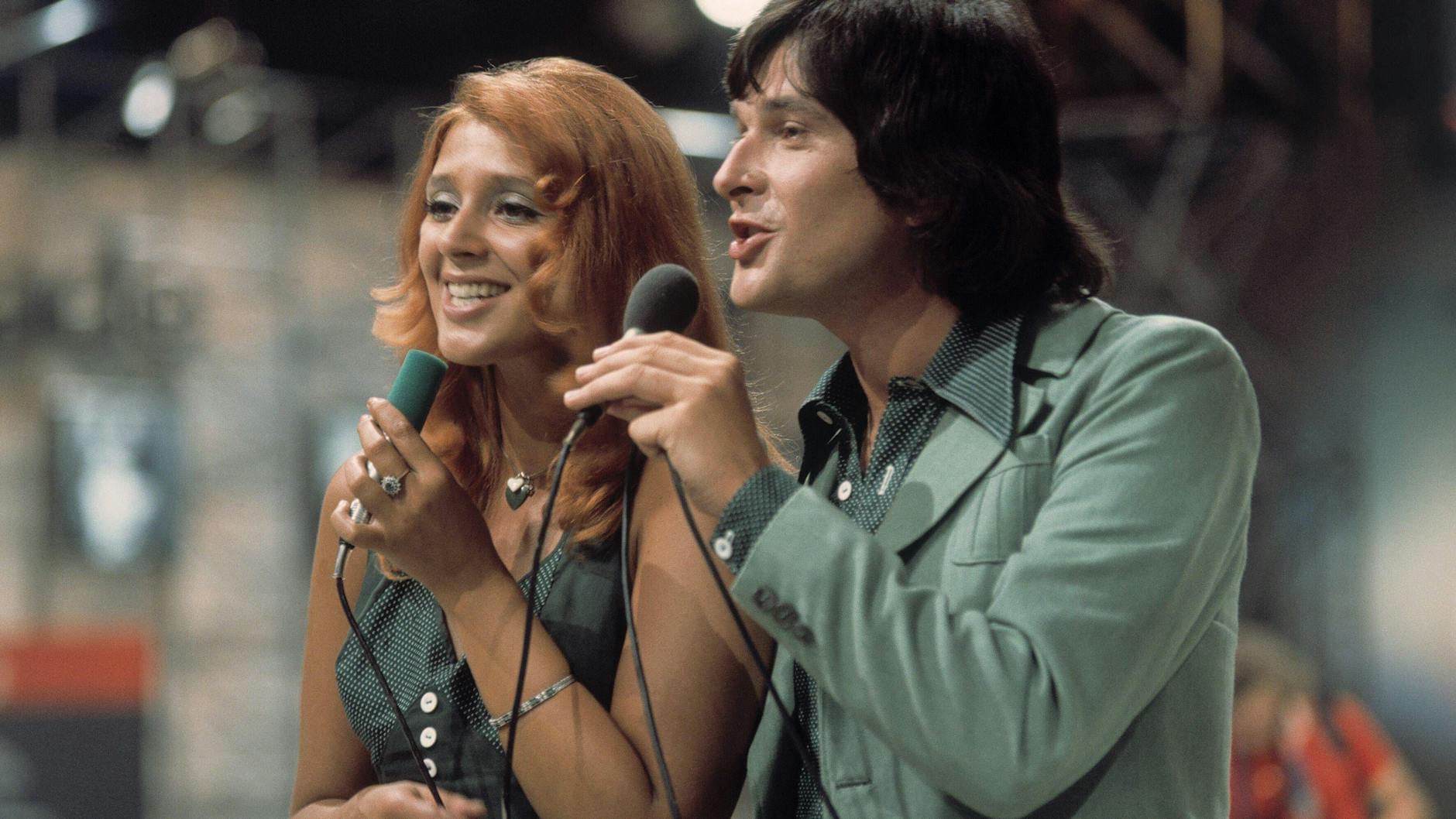 Mit ihrem Mann Norbert trat Cindy Berger als Cindy & Bert immer wieder in Berlin auf - hier in der ZDF-Hitparade. (1975).