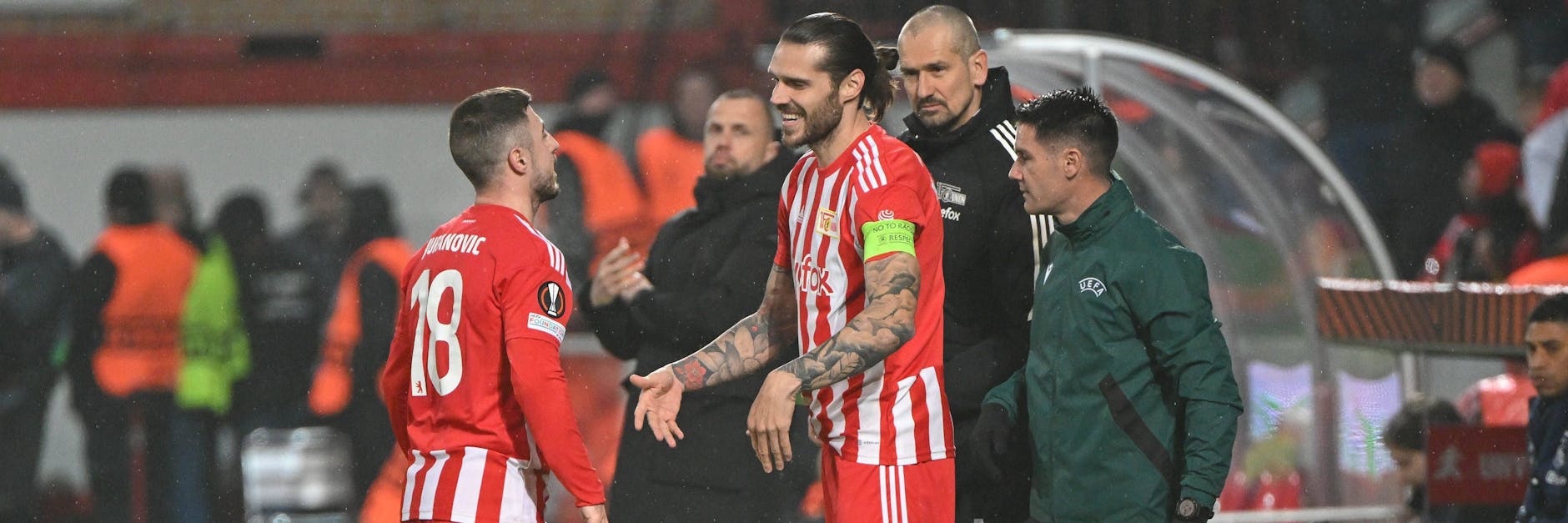 Gemeinsam standen Josip Juranovic und Christopher Trimmel (r.) zuletzt beim 1. FC Union eher selten auf dem Feld.