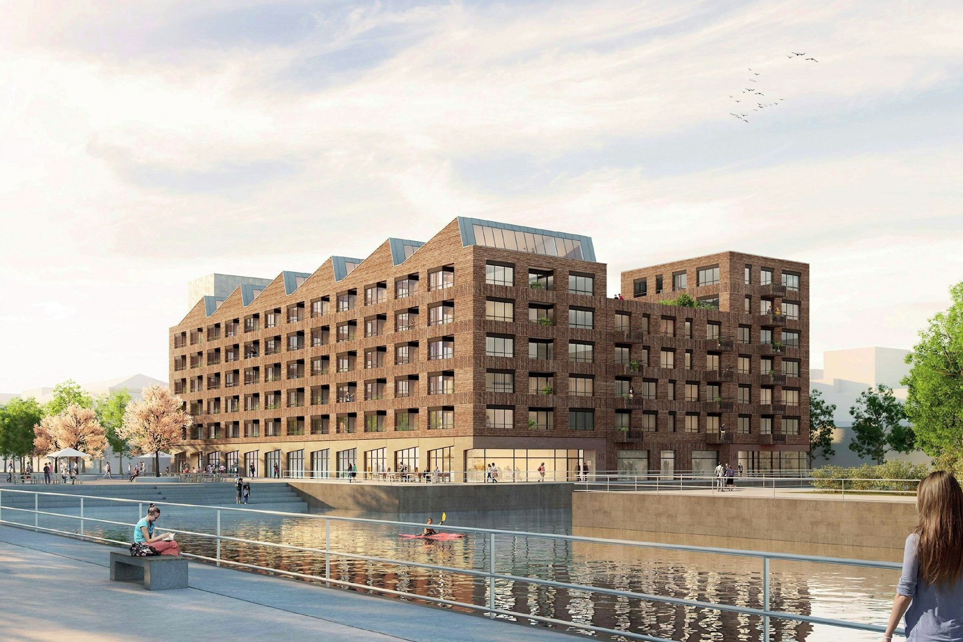 Am Wasser geplant: das neue Stadtquartier auf der Insel Gartenfeld in Spandau