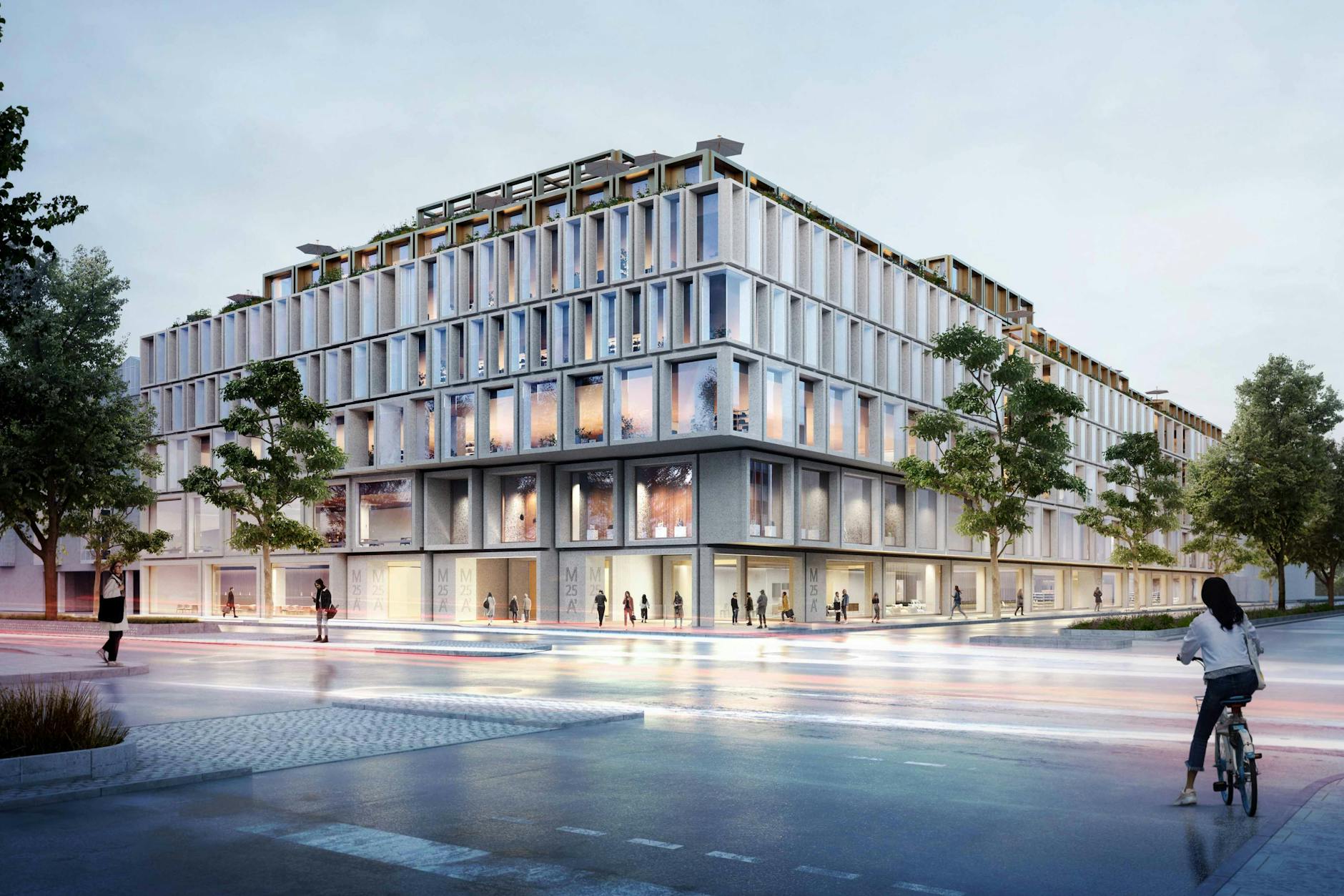 Siegerentwurf: So wollen Architekten von Baumschlager Eberle das Karstadt-Kaufhaus in der Müllerstraße umbauen.