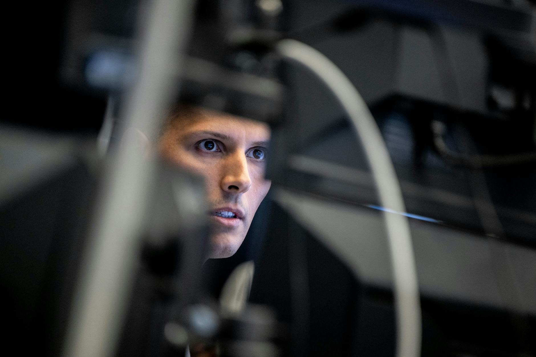 Ein Aktienhändler an der Frankfurter Börse