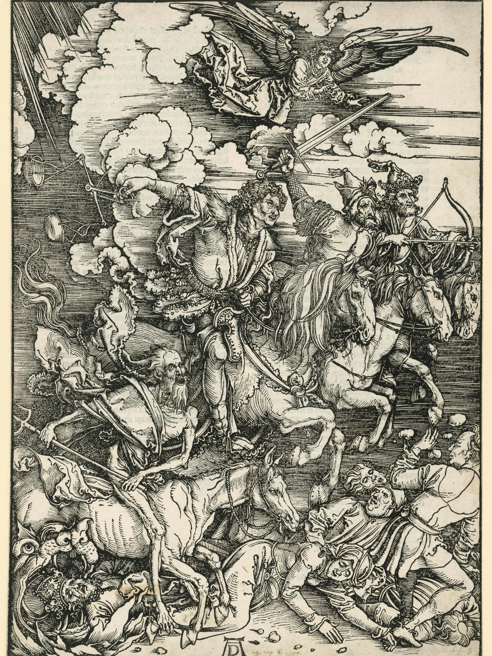  Dürers „Vier Reiter (Apokalypse)“, um 1497/98, Holzschnitt