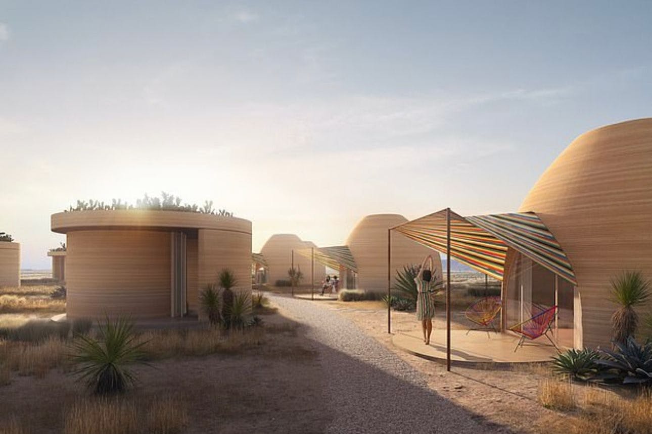 Die Siedlung aus dem 3-D-Drucker liegt in der texanischen Wüste.