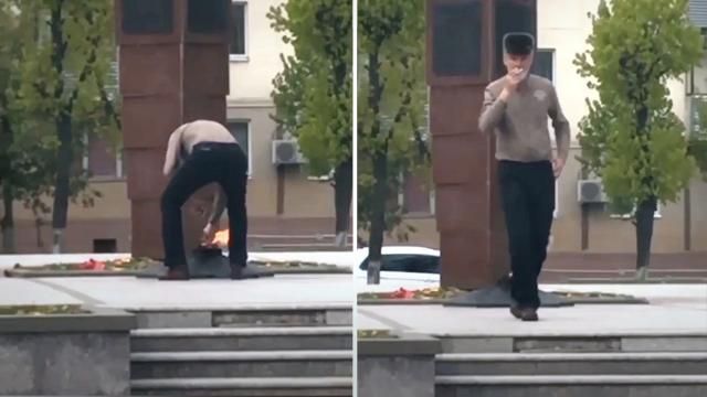 Zigarette an Kriegerdenkmal in Russland angezündet: Mann drohen drei Jahre Haft +++ mit Video!