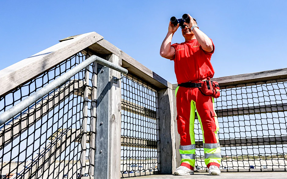 Bei der Arbeit im nordfriesischen St. Peter-Ording: Sven Guse ist Sanitäter sowie Strömungs- und Wasserretter.  