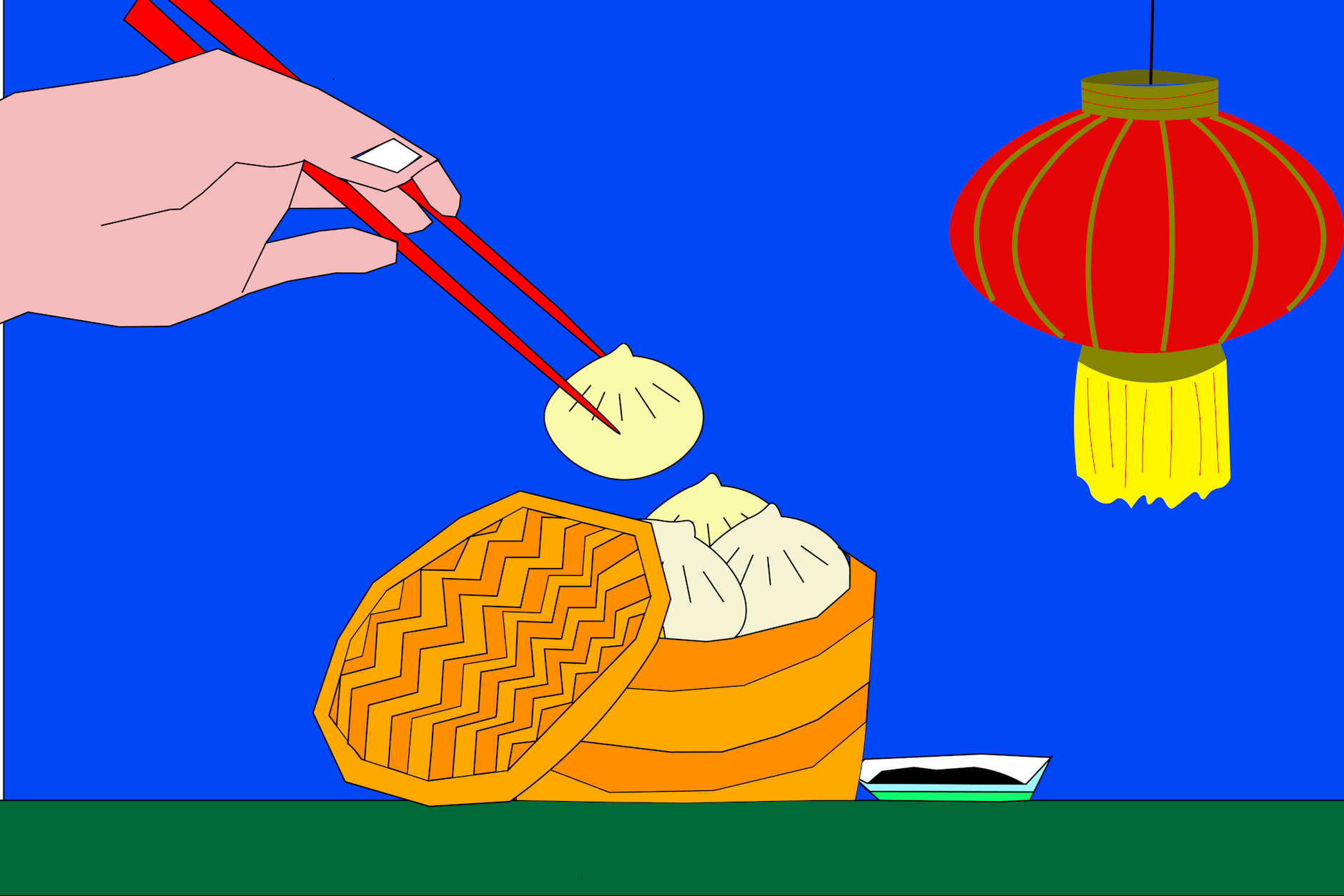 Als Hauptspeise kann man zwischen diversen Dumplings und Nudeln wählen.