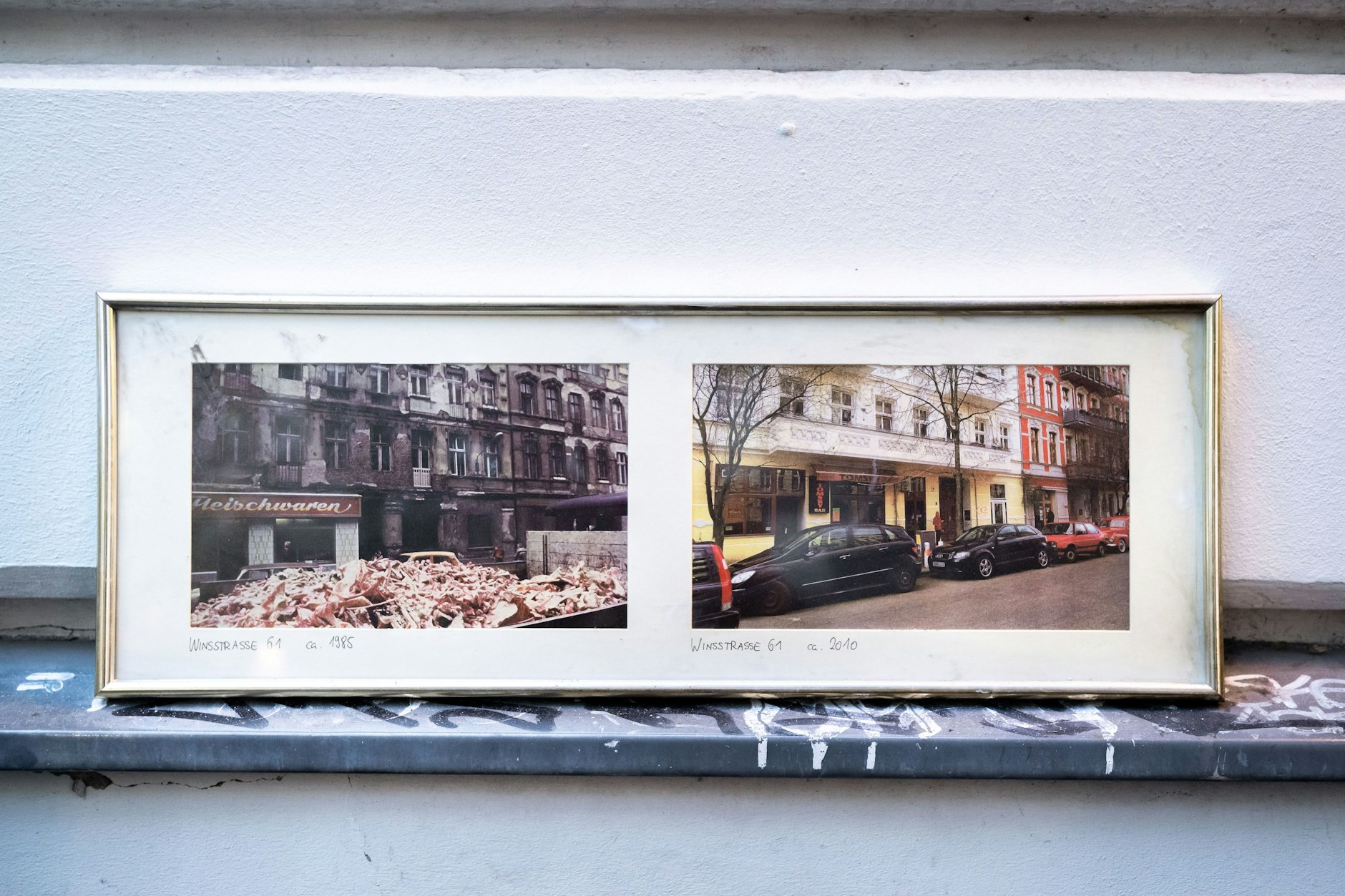 Vor dem Tomsky war eine Fleischerei im Laden –&nbsp;links ein Foto aus dem Jahr 1985, rechts aus dem Jahr 2010.